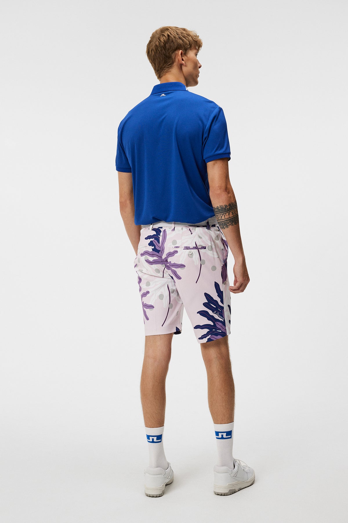 Eloy Print Shorts in Paradise Monstera Pink by J.Lindeberg