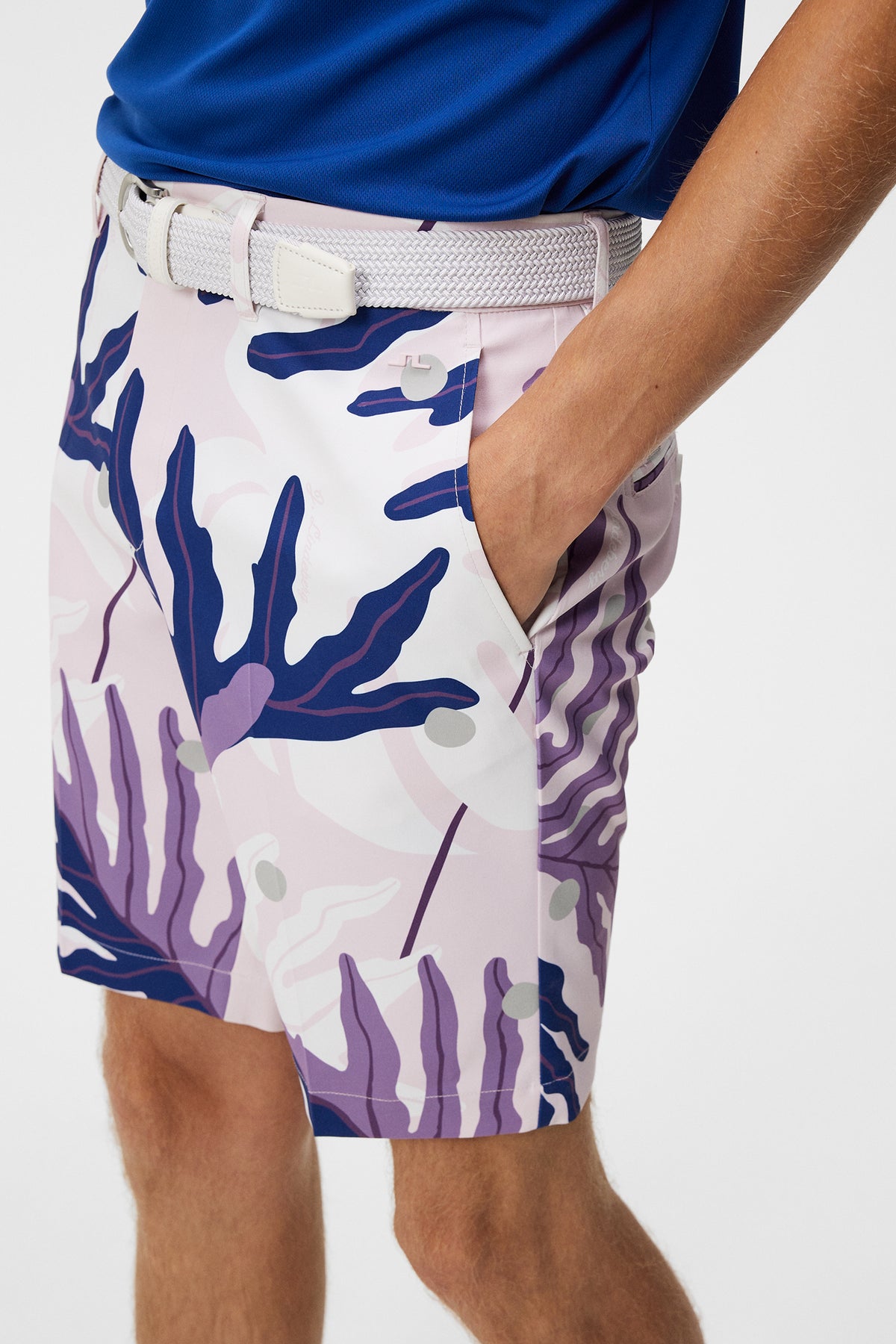 Eloy Print Shorts in Paradise Monstera Pink by J.Lindeberg