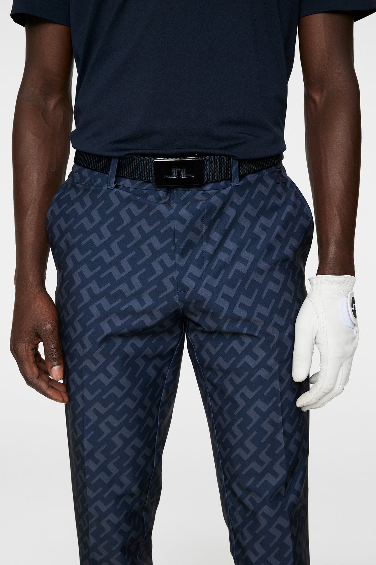 Ellott Print Pant in Bias Bridge Navy by J.Lindeberg