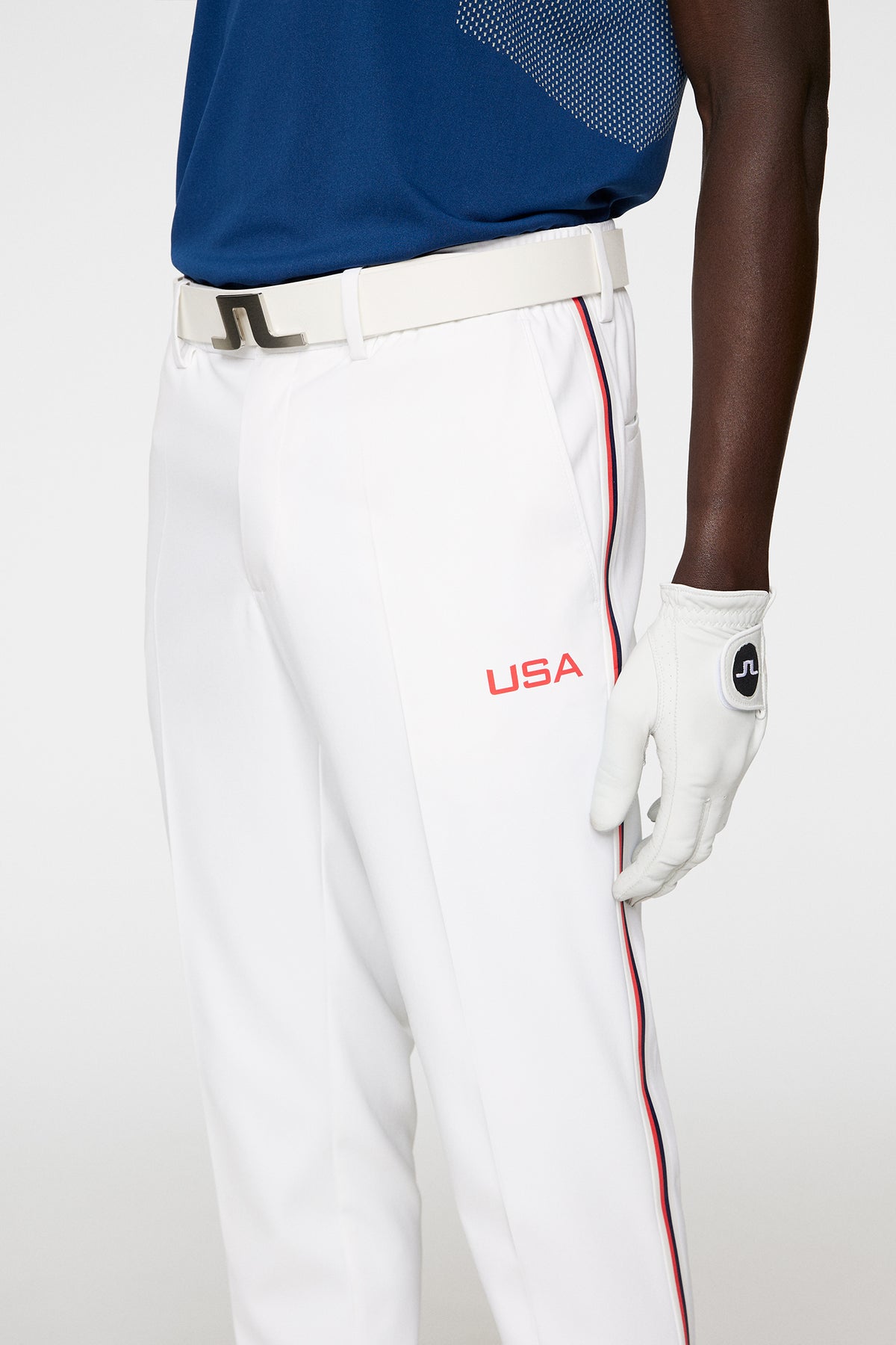 Jerome Sidestripe Pants in White by J.Lindeberg