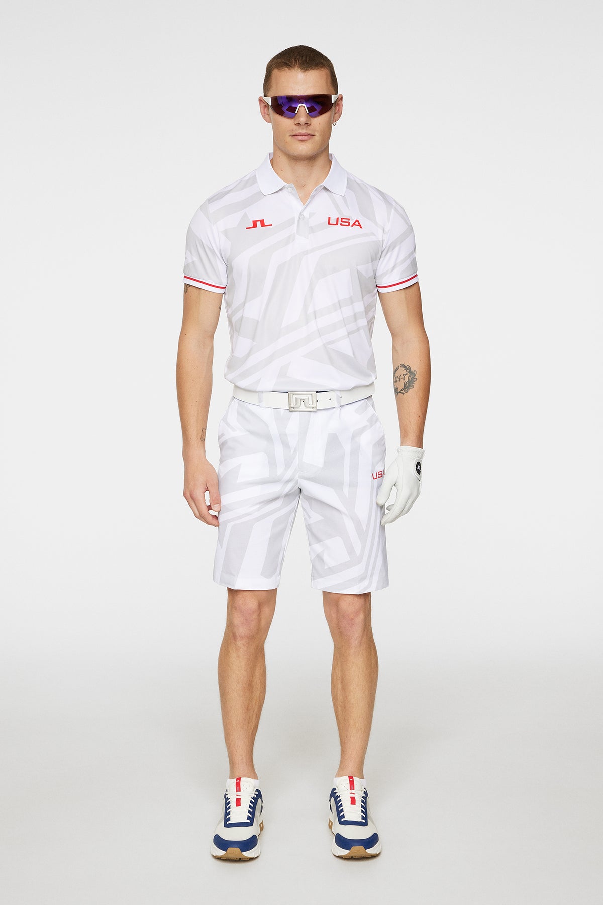 Vent Shorts Print in US Golf White by J.Lindeberg
