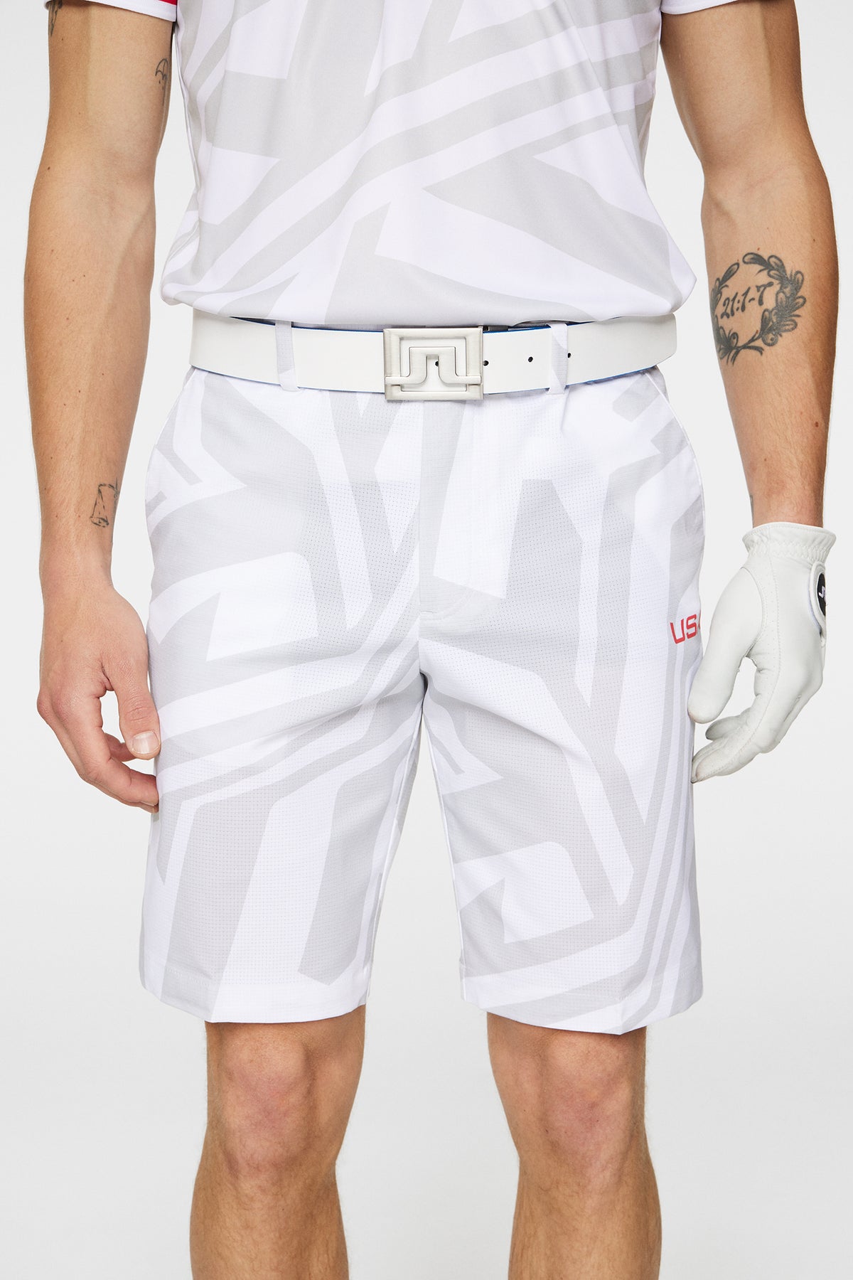Vent Shorts Print in US Golf White by J.Lindeberg