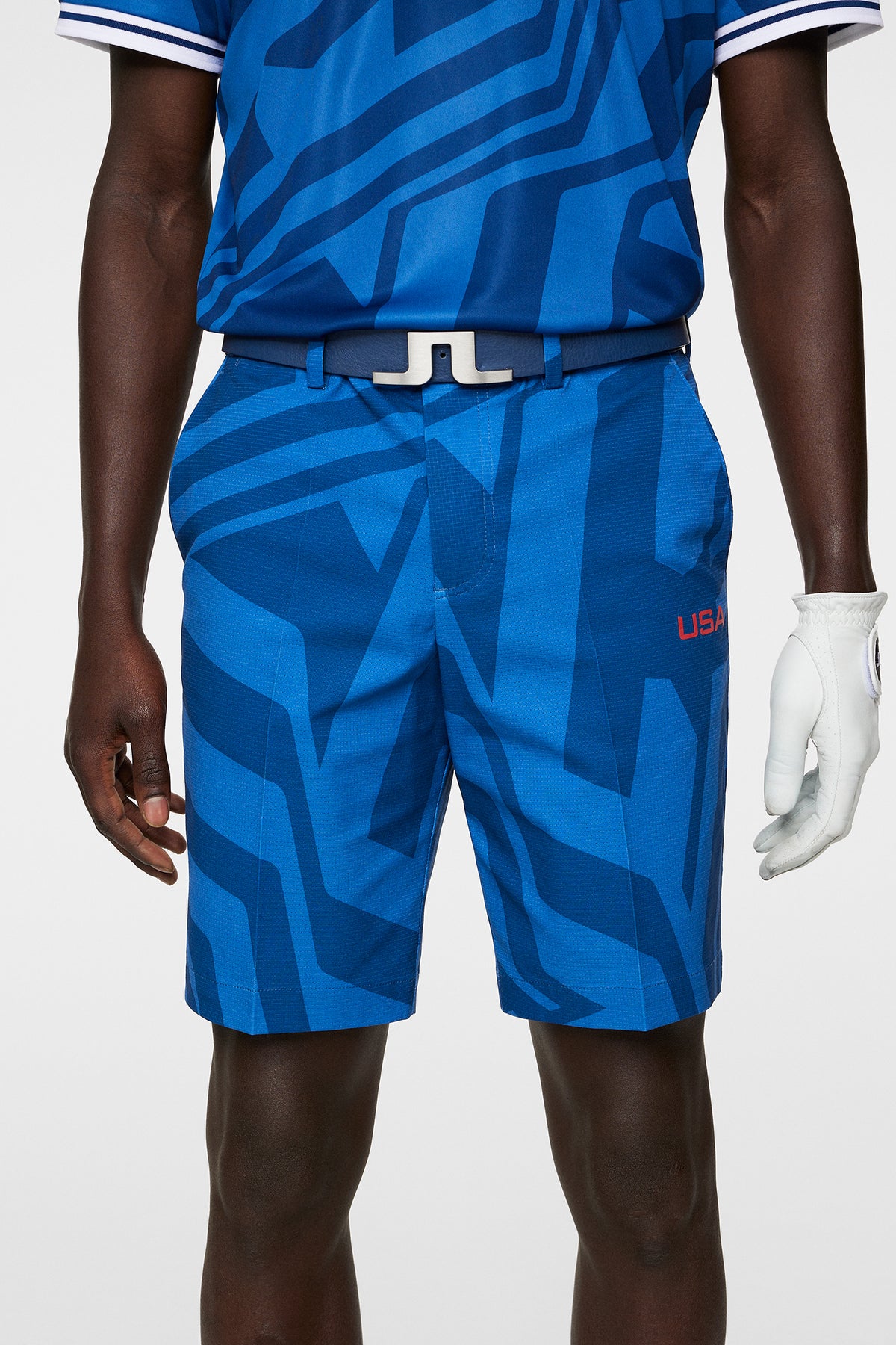 Vent Shorts Print in US Golf Blue by J.Lindeberg