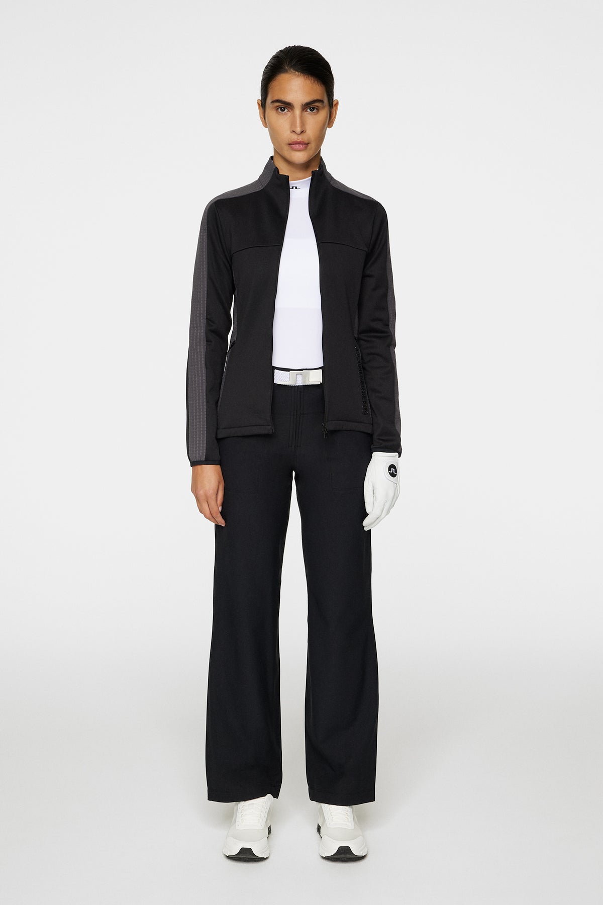 Nina Hybrid Mid Layer in Black by J.Lindeberg