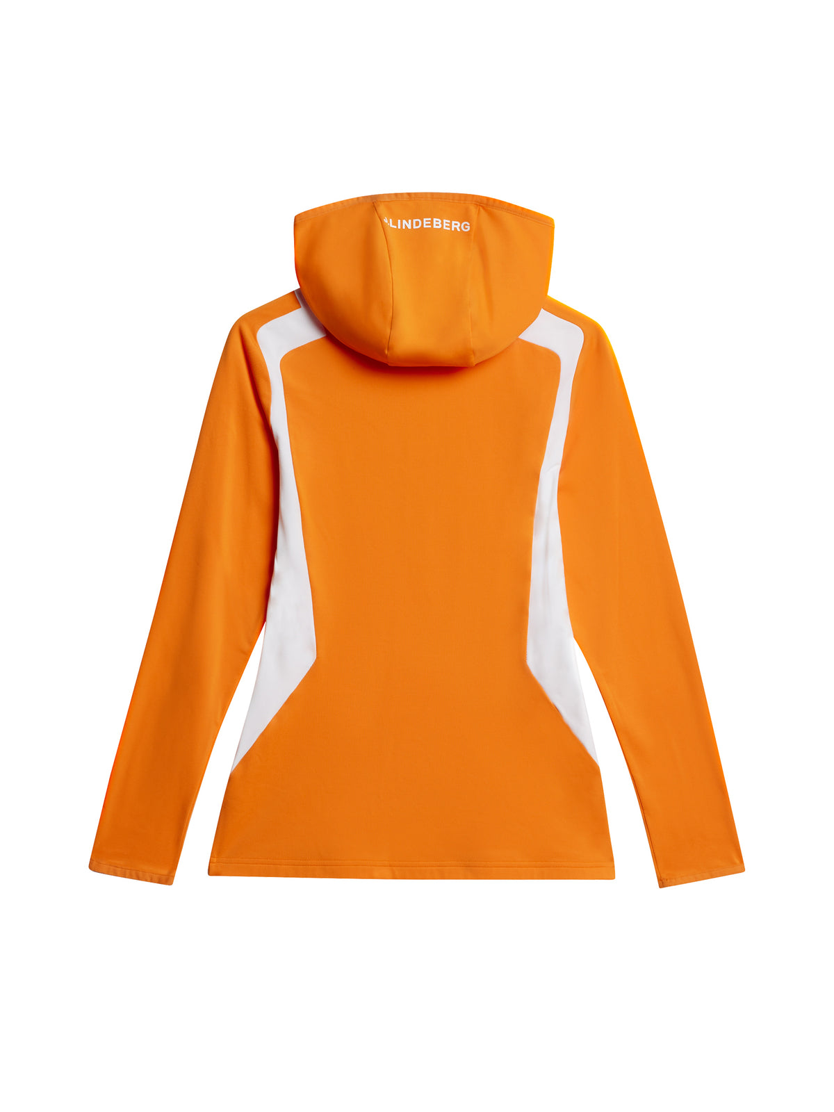 Mae Quarter Zip Hood in Persimmon Orange by J.Lindeberg