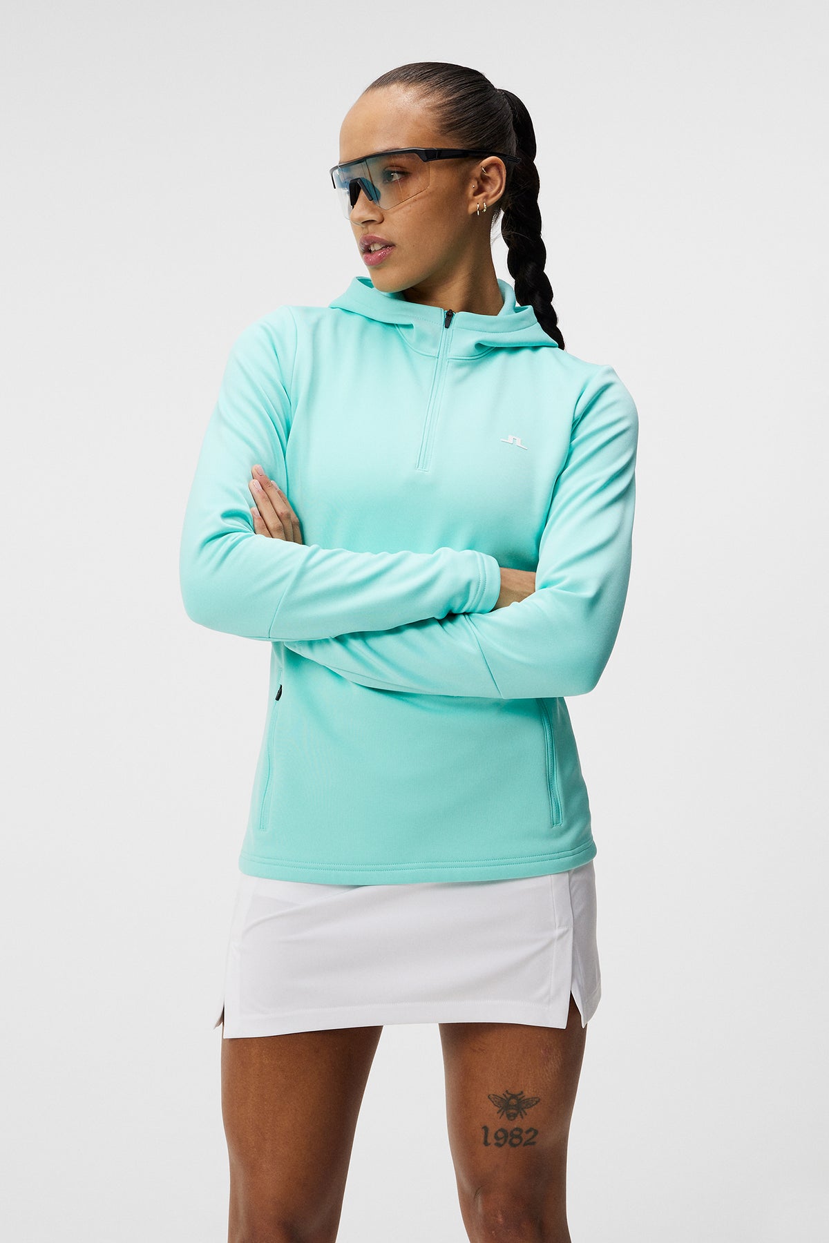 W Aerial Quarter Hood in Aruba Blue by J.Lindeberg