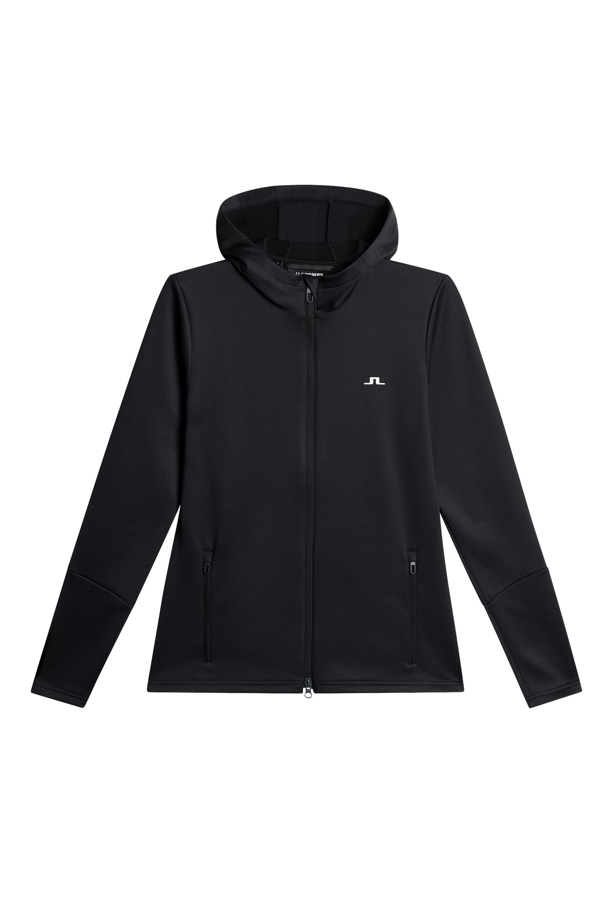 W Aerial Zip Hood in Black by J.Lindeberg