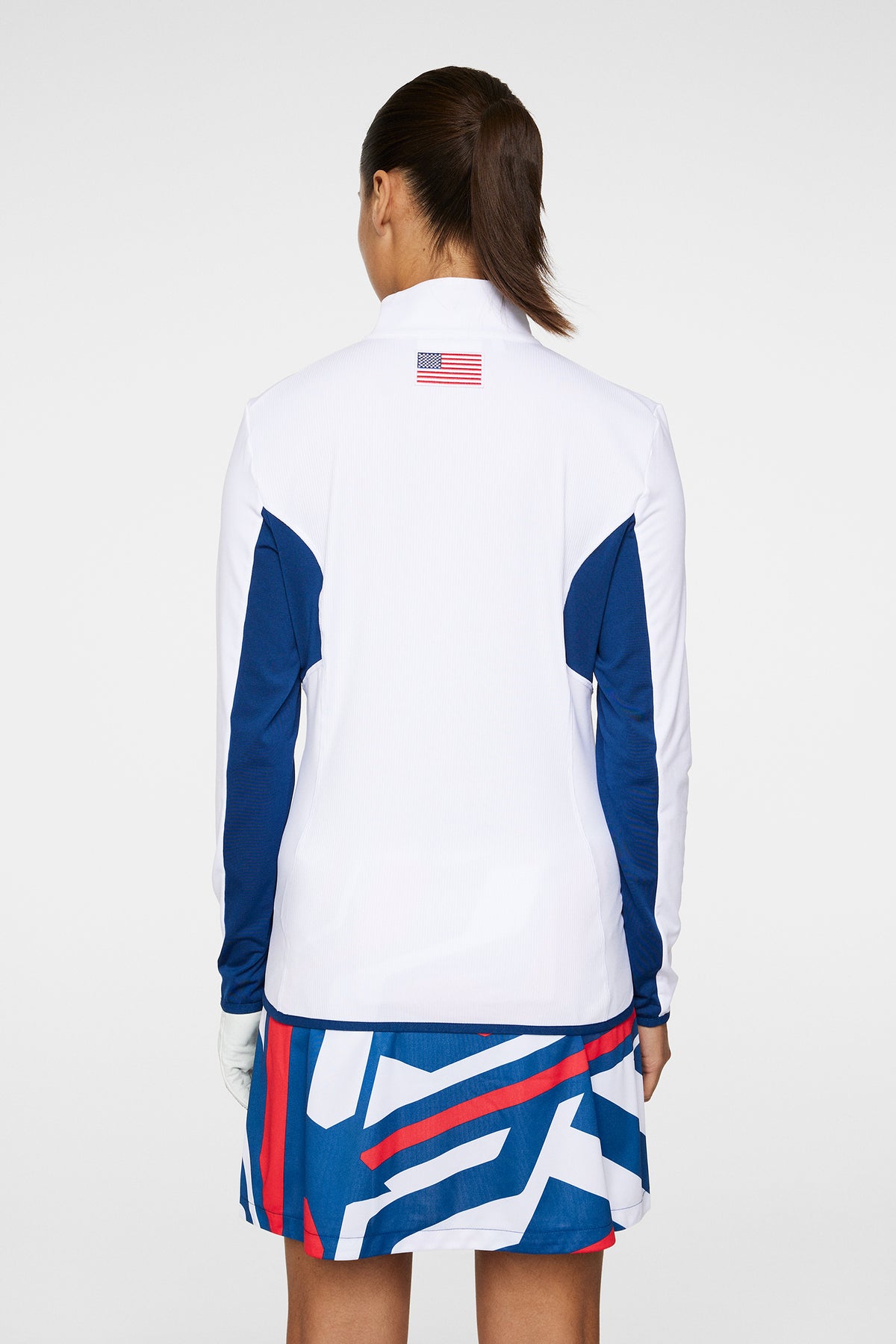 Charlene Half Zip in White by J.Lindeberg