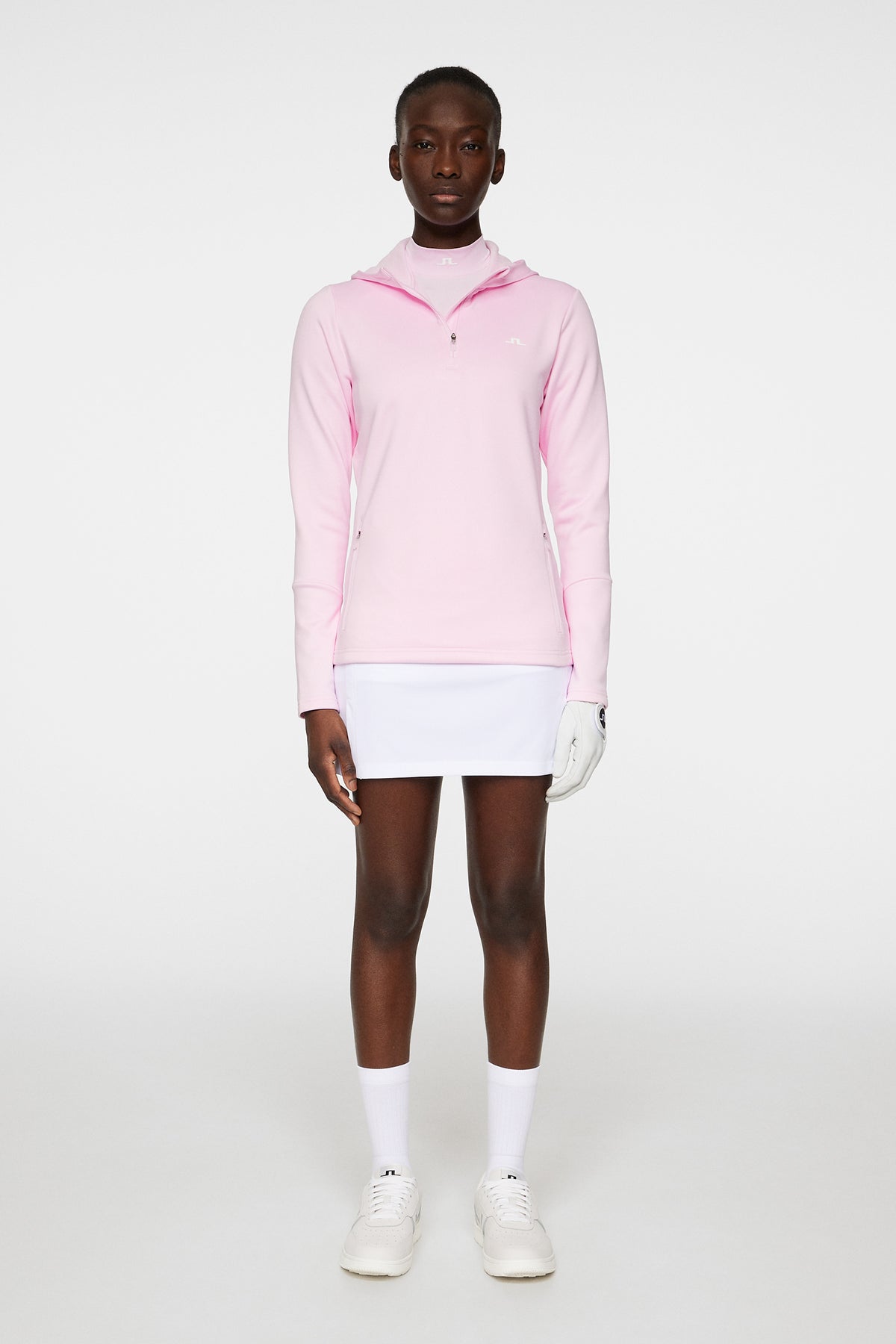 W Aerial Quarter Zip Hood in Nosegay by J.Lindeberg