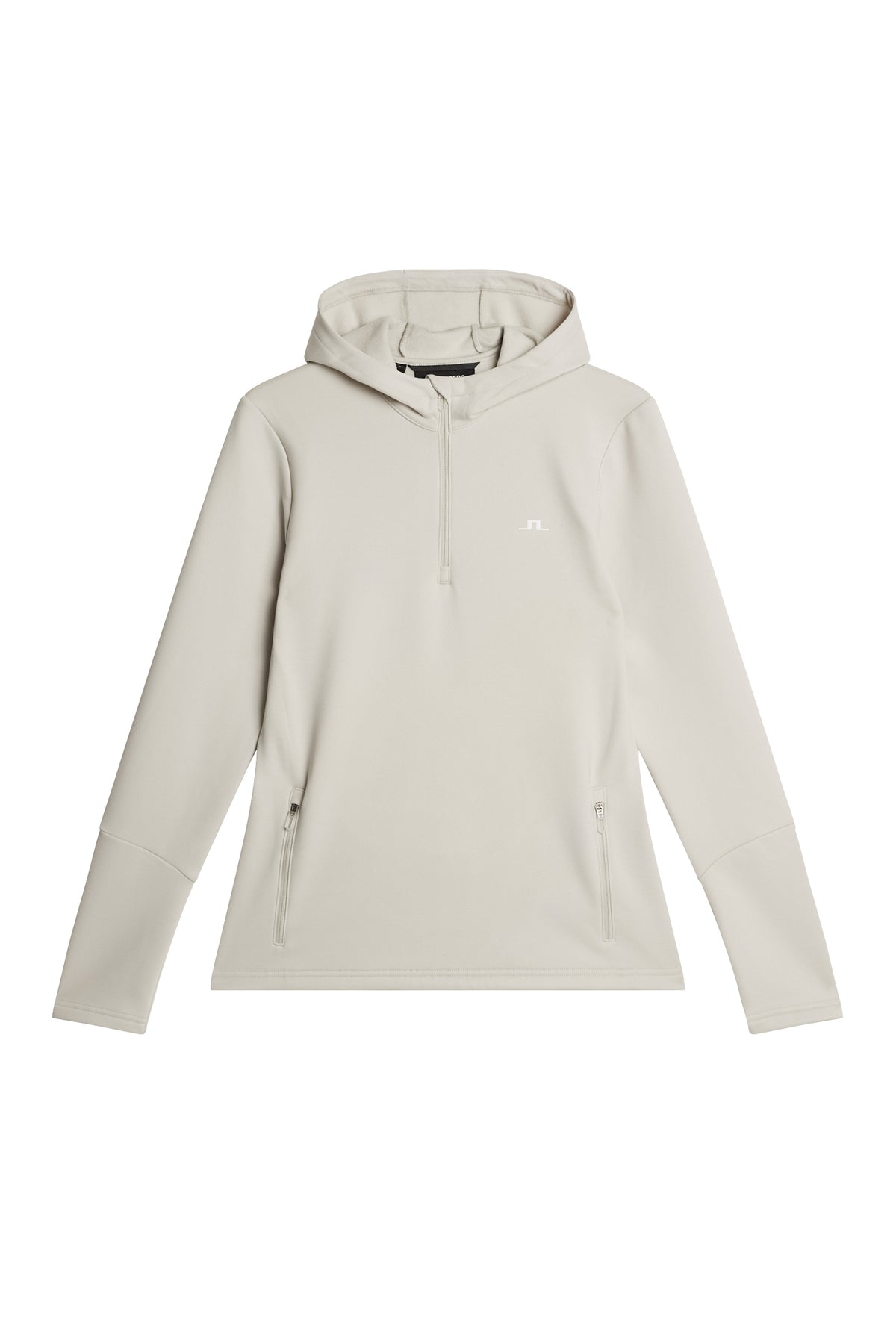 W Aerial Quarter Zip Hood in Moonbeam by J.Lindeberg