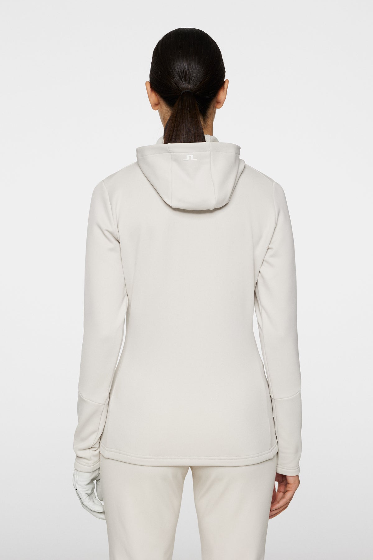 W Aerial Quarter Zip Hood in Moonbeam by J.Lindeberg