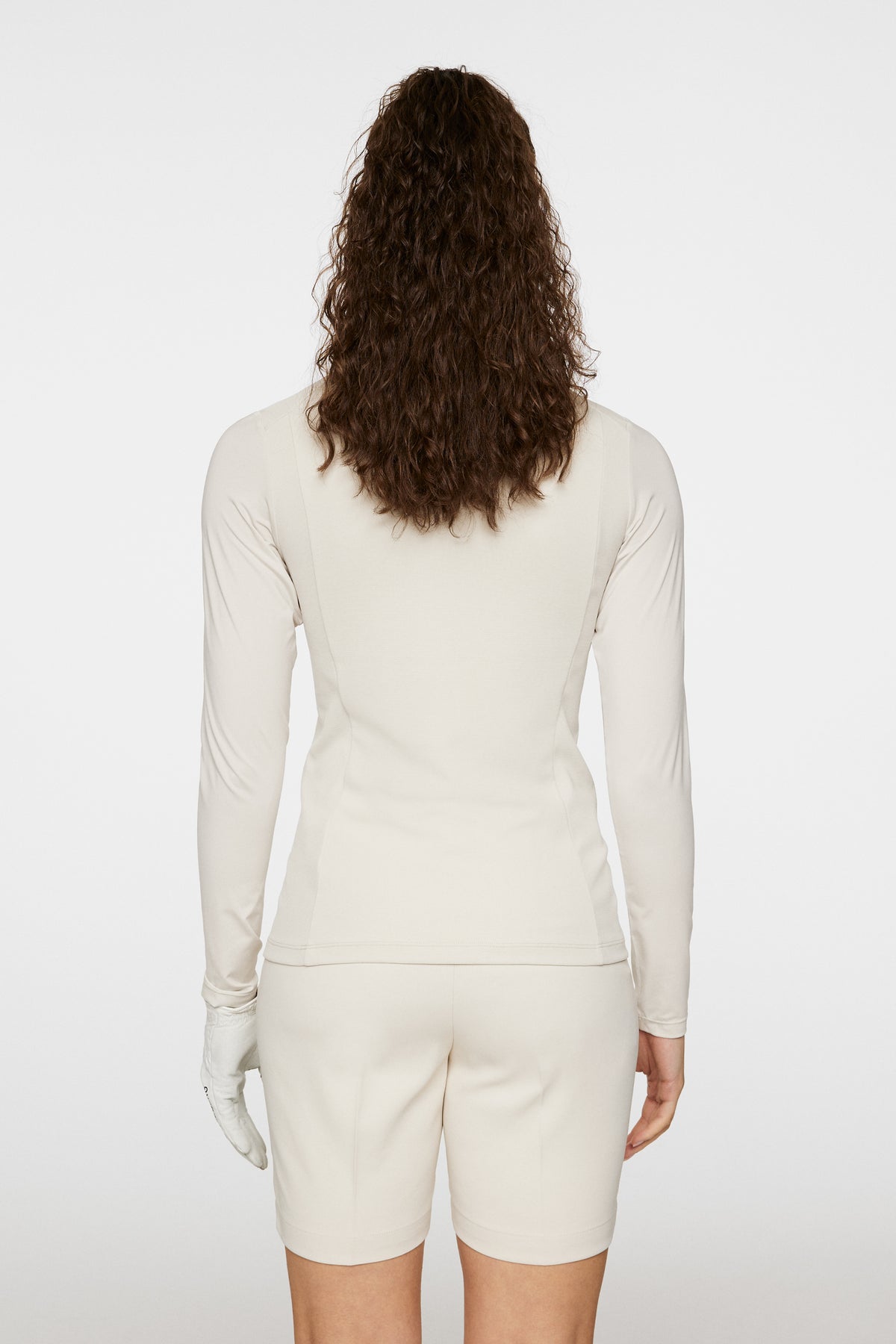 Cindy Quarter Zip Mid Layer in Moonbeam by J.Lindeberg