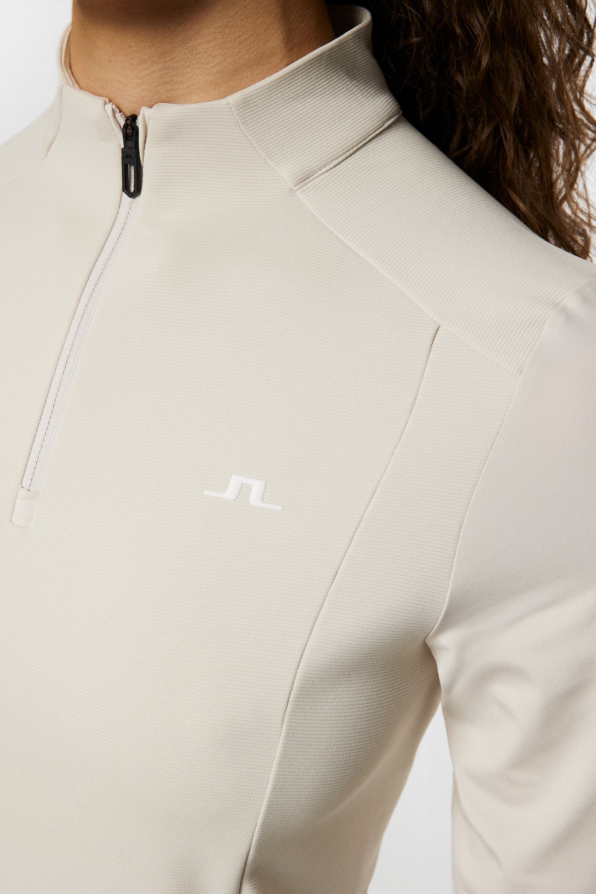 Cindy Quarter Zip Mid Layer in Moonbeam by J.Lindeberg