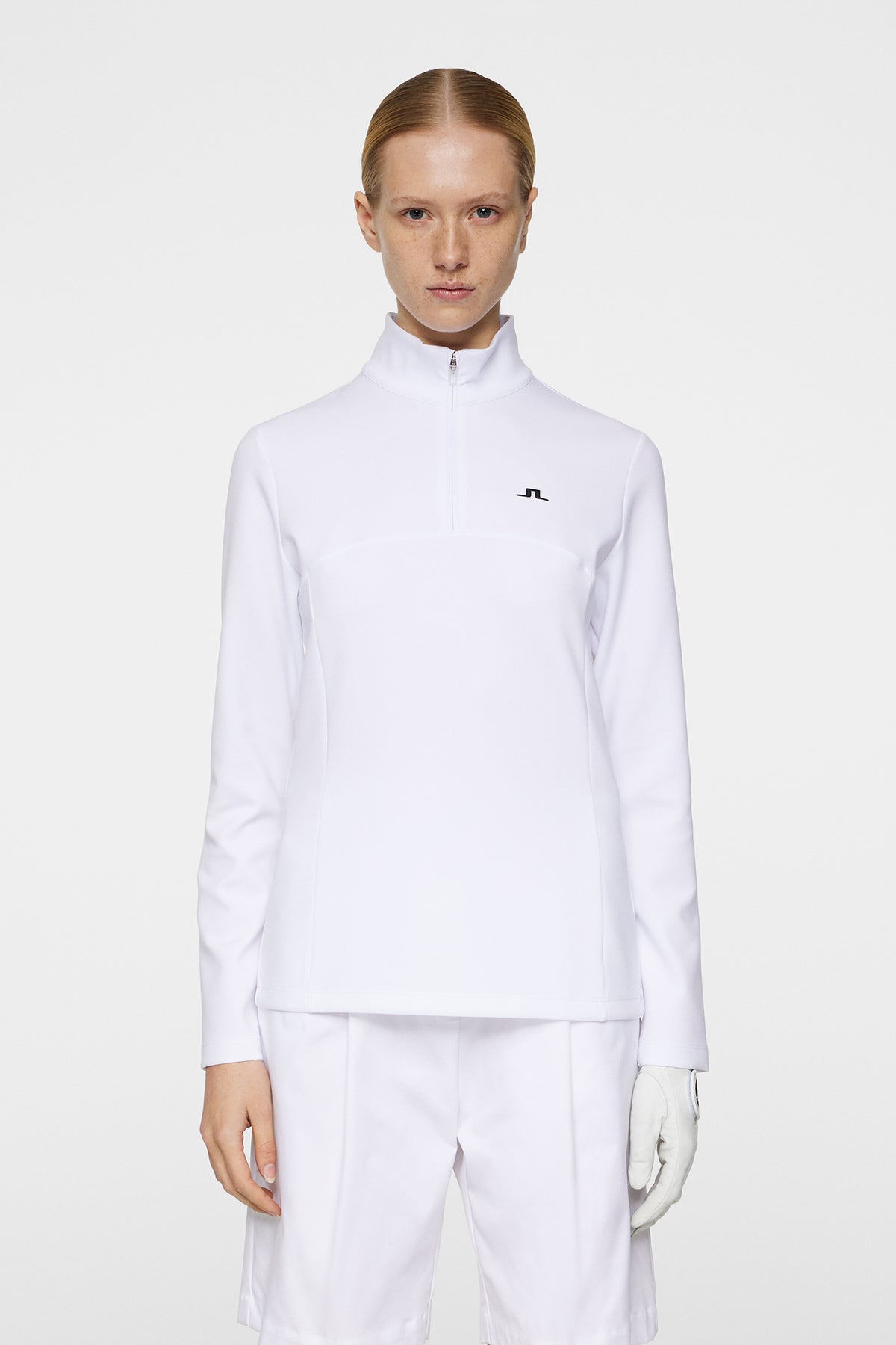 Lorelei Quarter Zip Mid Layer in White by J.Lindeberg