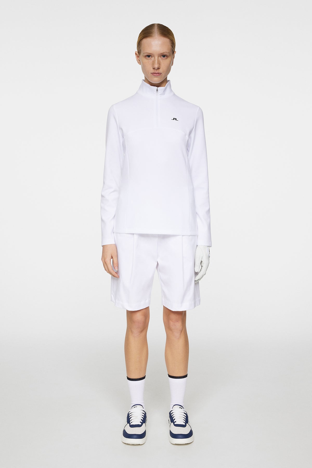 Lorelei Quarter Zip Mid Layer in White by J.Lindeberg