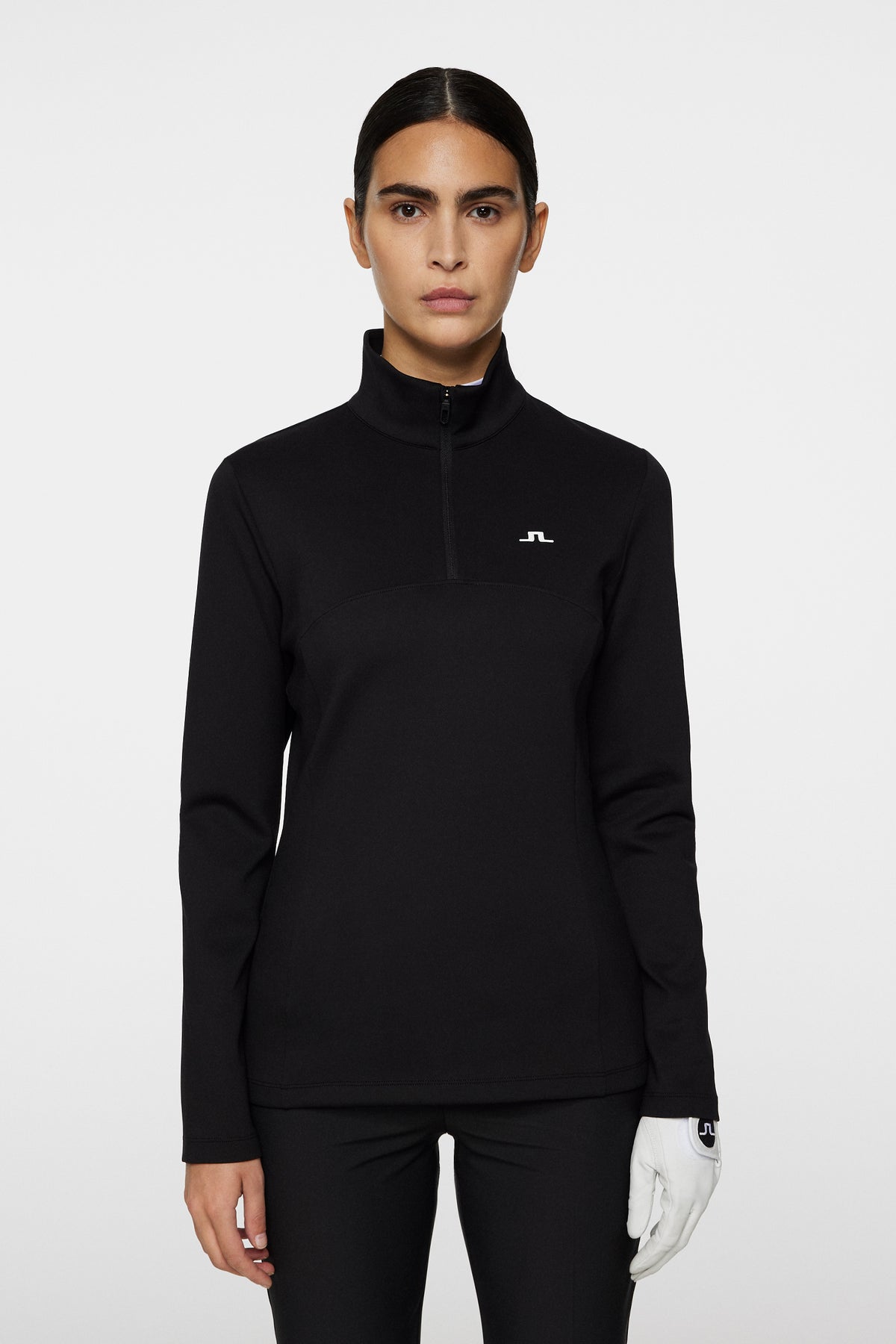 Lorelei Quarter Zip Mid Layer in Black by J.Lindeberg