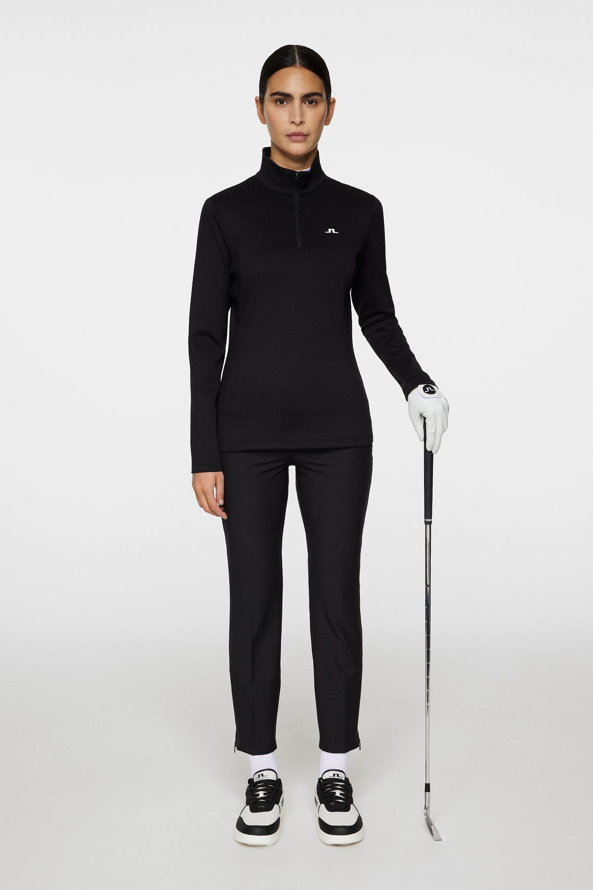 Lorelei Quarter Zip Mid Layer in Black by J.Lindeberg
