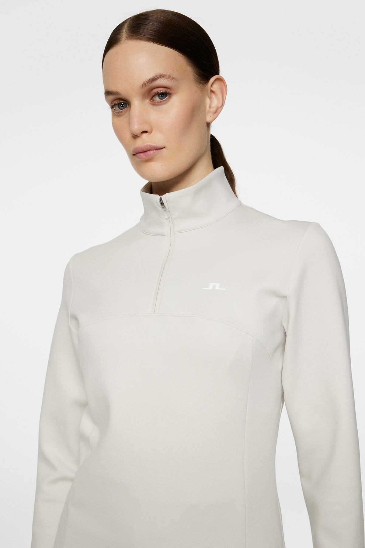 Lorelei Quarter Zip Mid Layer in Moonbeam by J.Lindeberg