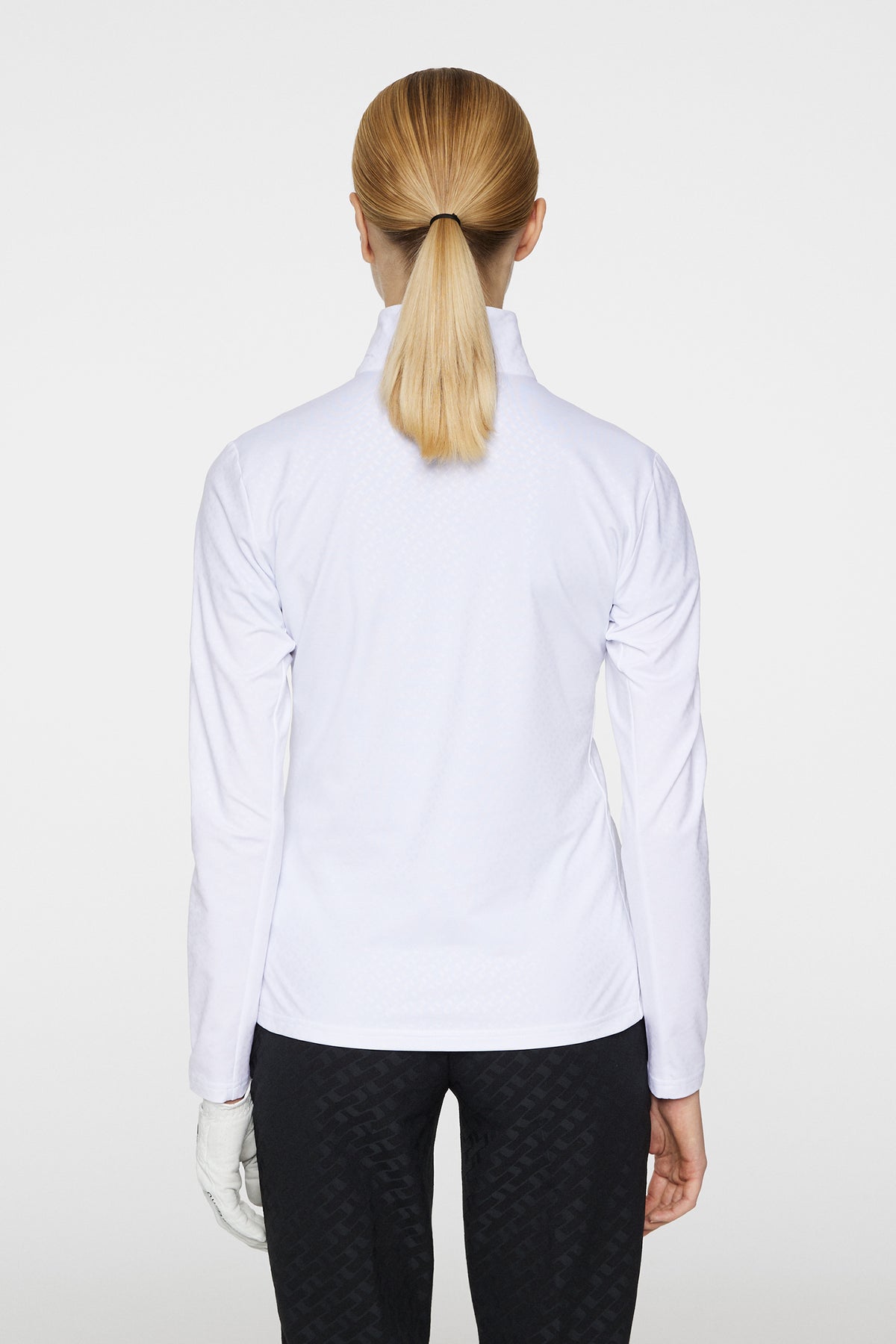 Lauryn Quarter Zip Mid Layer in White by J.Lindeberg
