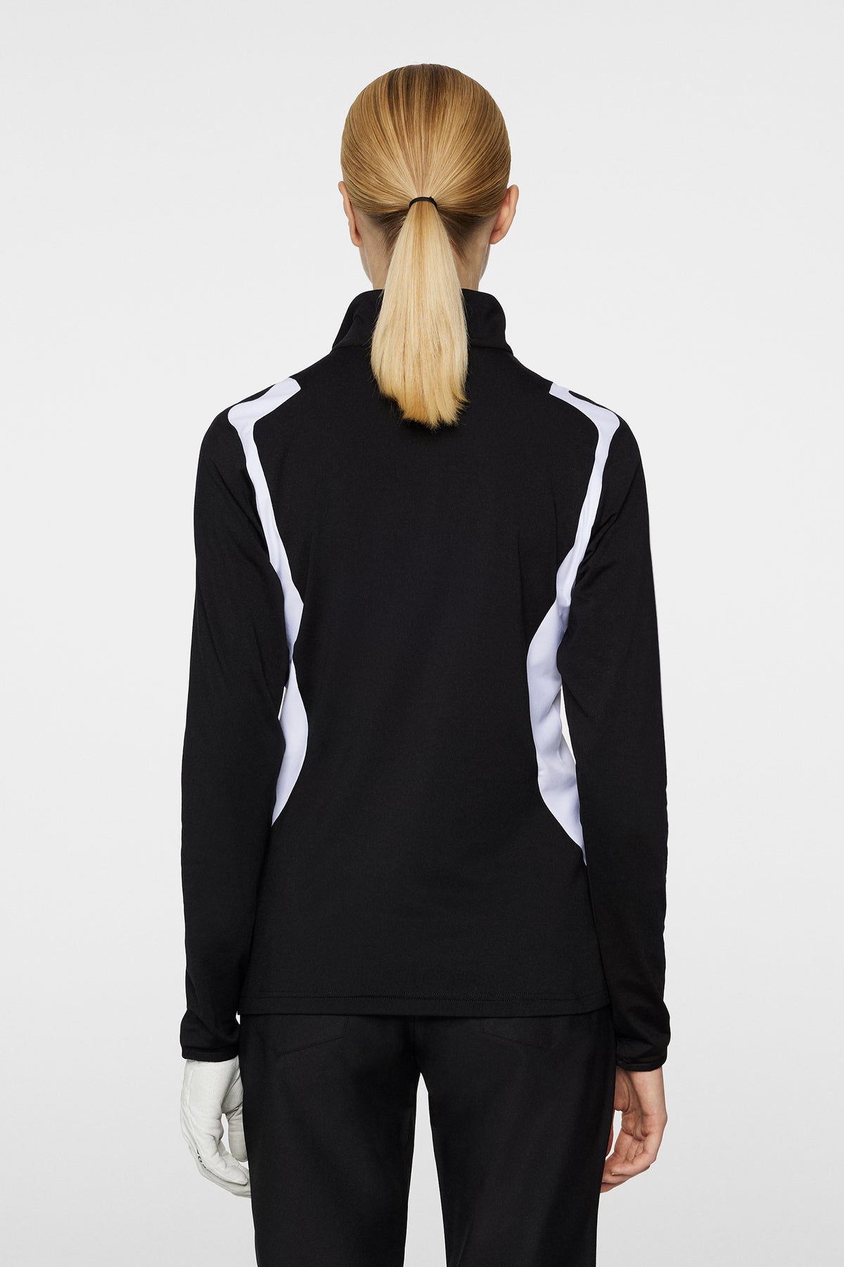 Mae Quarter Zip Mid Layer in Black by J.Lindeberg