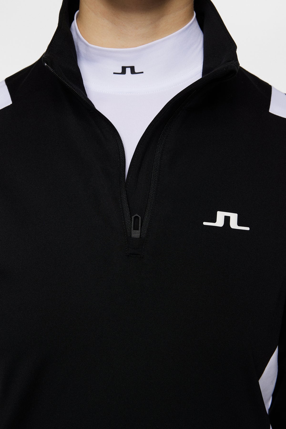 Mae Quarter Zip Mid Layer in Black by J.Lindeberg
