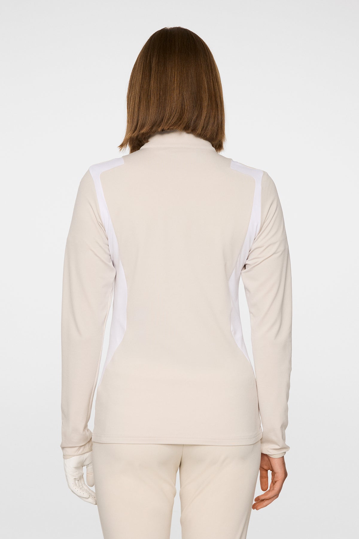 Mae Quarter Zip Mid Layer in Moonbeam by J.Lindeberg