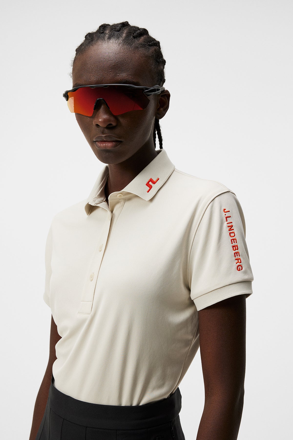 Tour Tech Polo in Almond Milk by J.Lindeberg