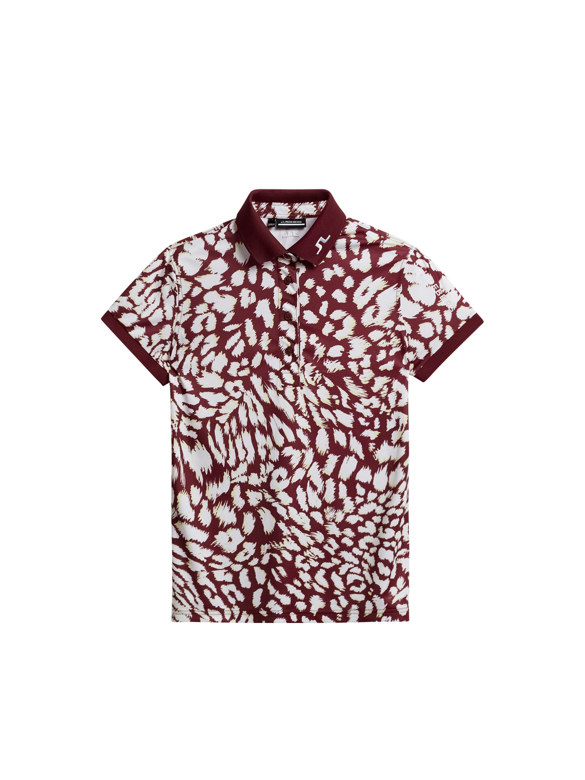 Tour Tech Print Polo in Glitch Leo Lime by J.Lindeberg