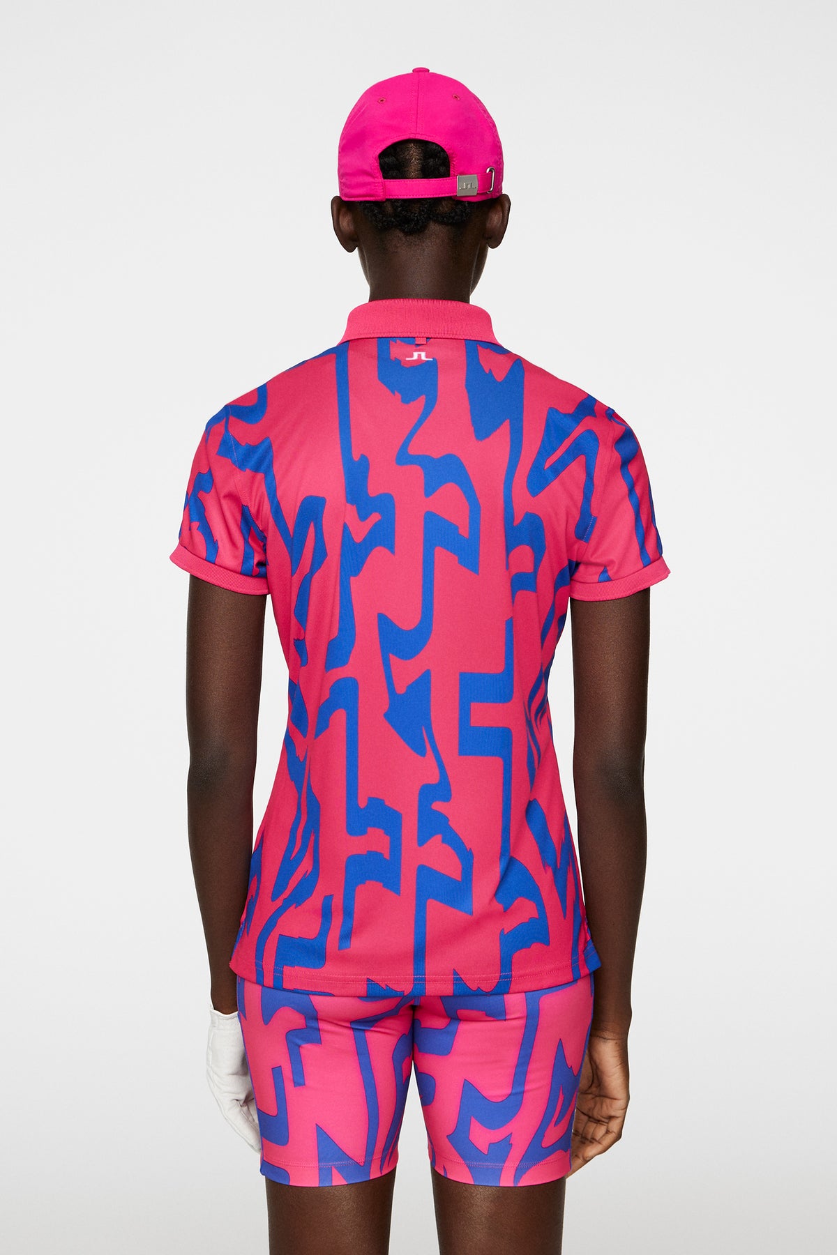 Tour Tech Print Polo in Glitch Bridge Pink by J.Lindeberg