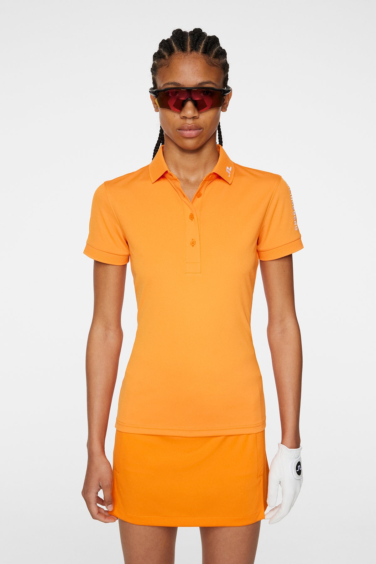 Tour Tech Polo in Persimmon Orange by J.Lindeberg