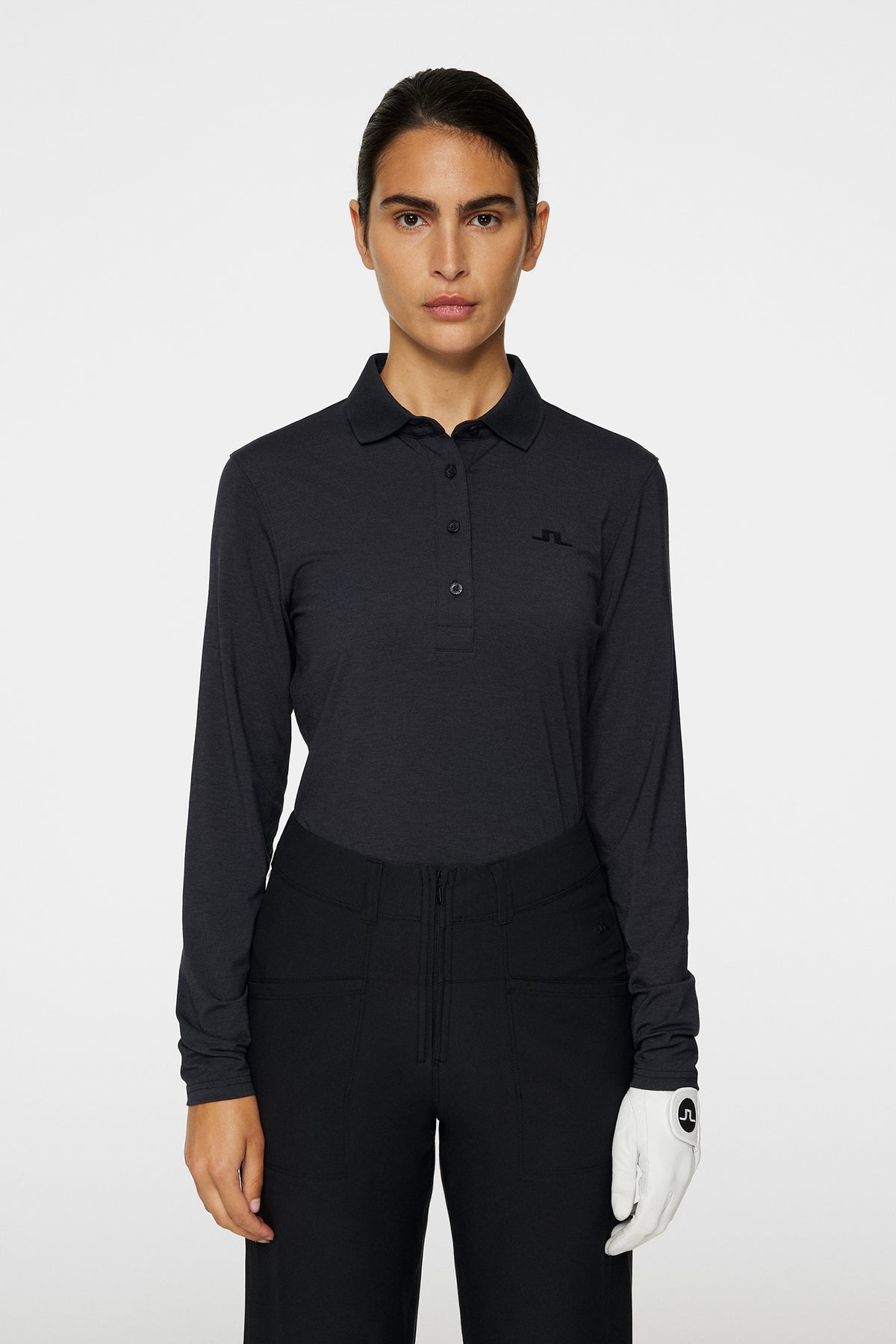 Flor Long Sleeve Polo in Black by J.Lindeberg