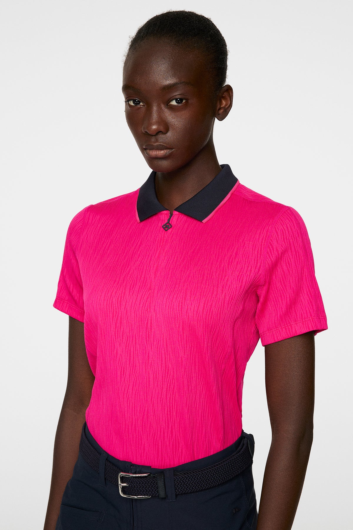 Izara Polo in Pink Peacock by J.Lindeberg