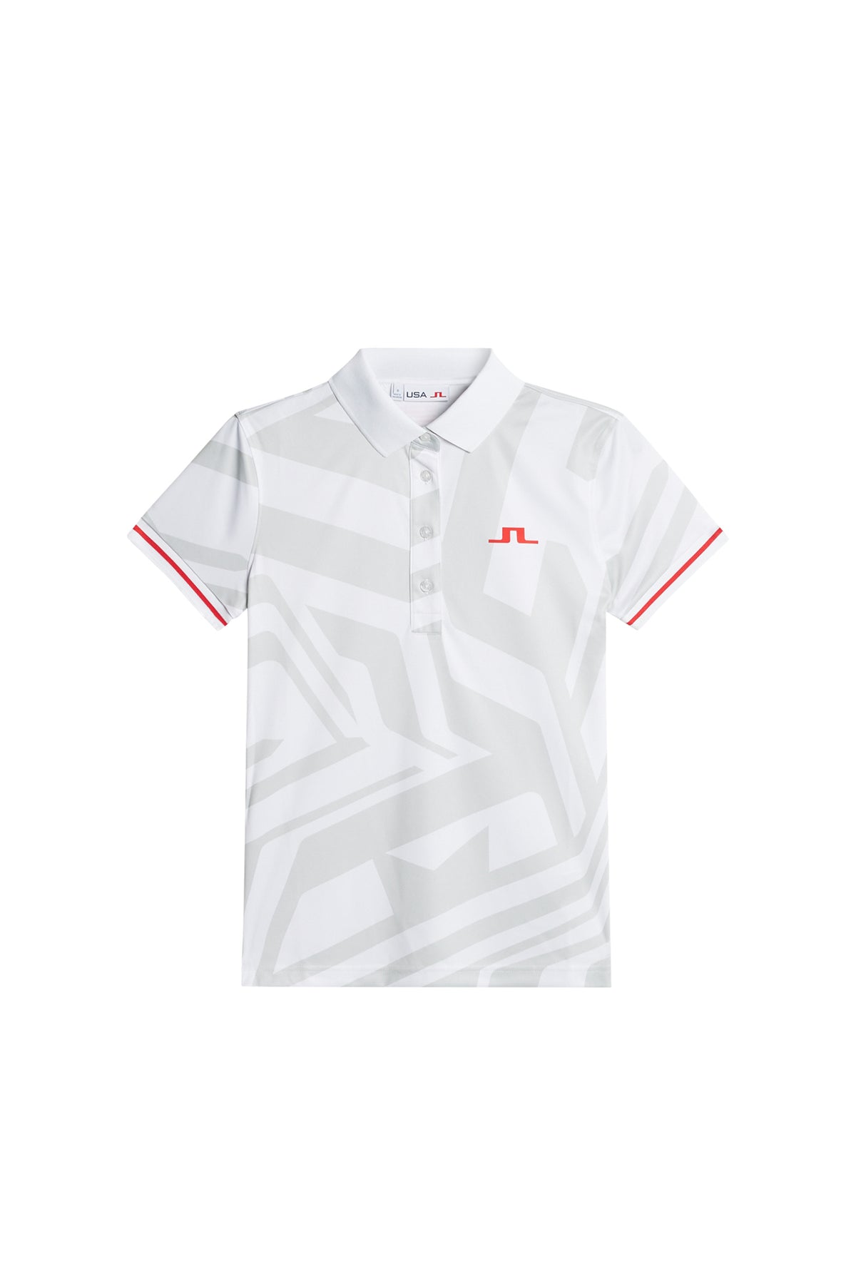 Felicite Print Polo in US Golf White by J.Lindeberg