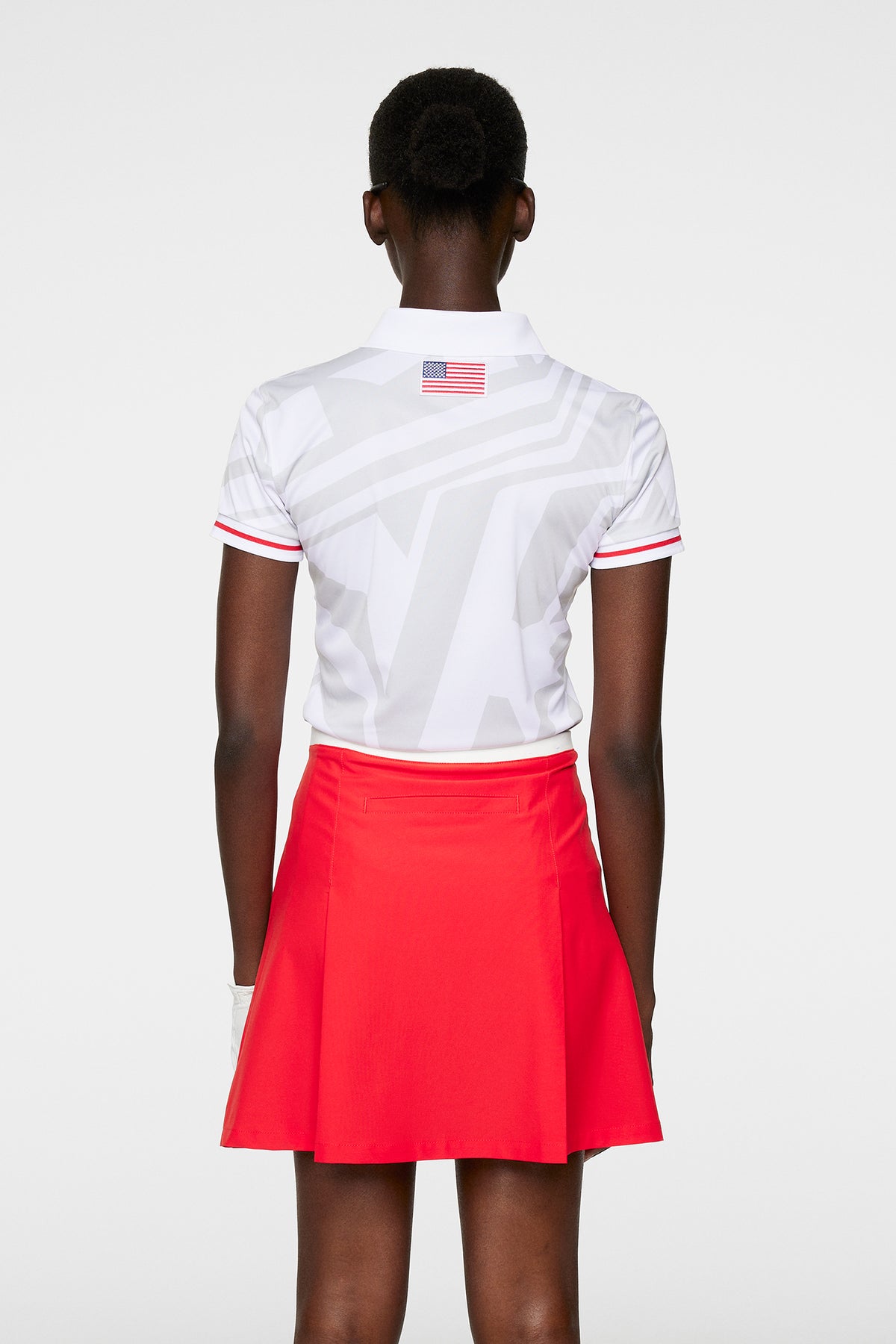 Felicite Print Polo in US Golf White by J.Lindeberg