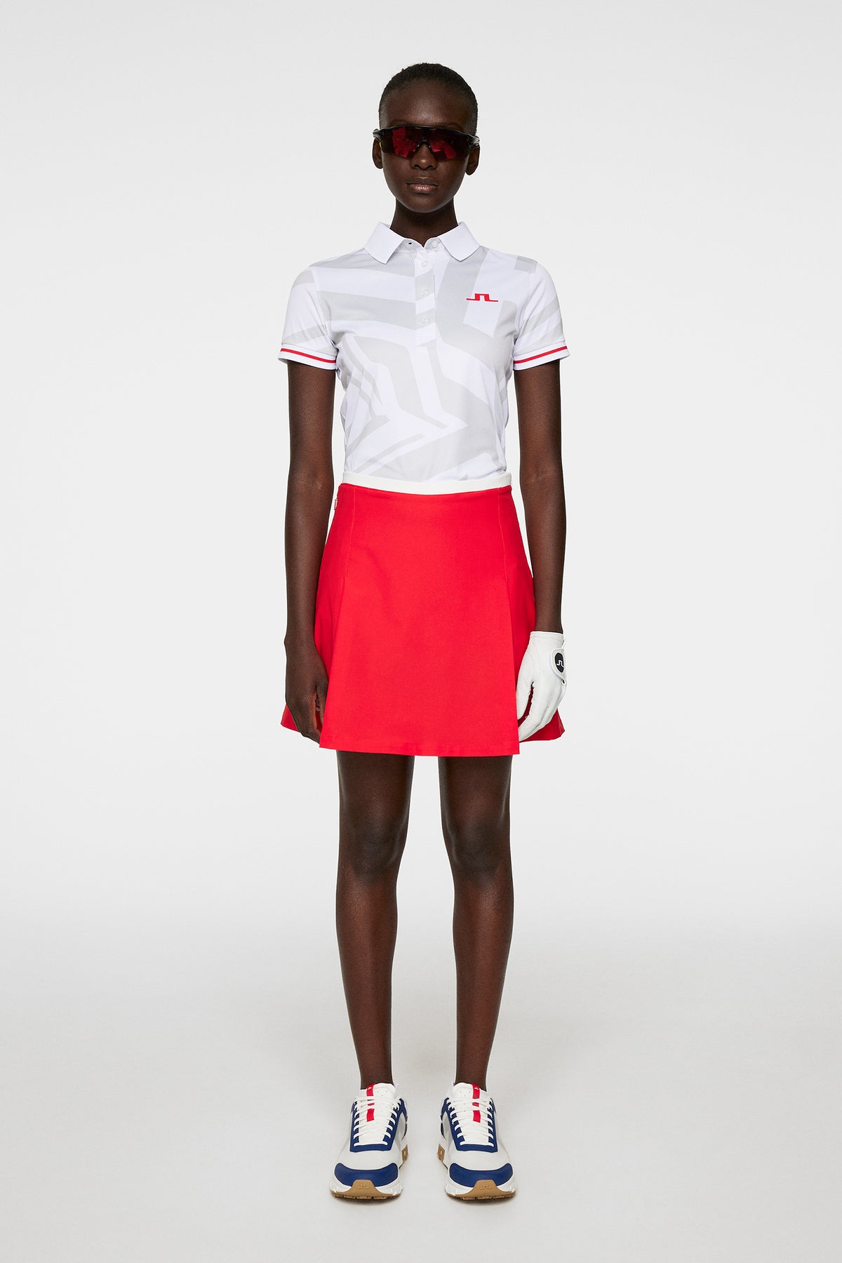 Felicite Print Polo in US Golf White by J.Lindeberg