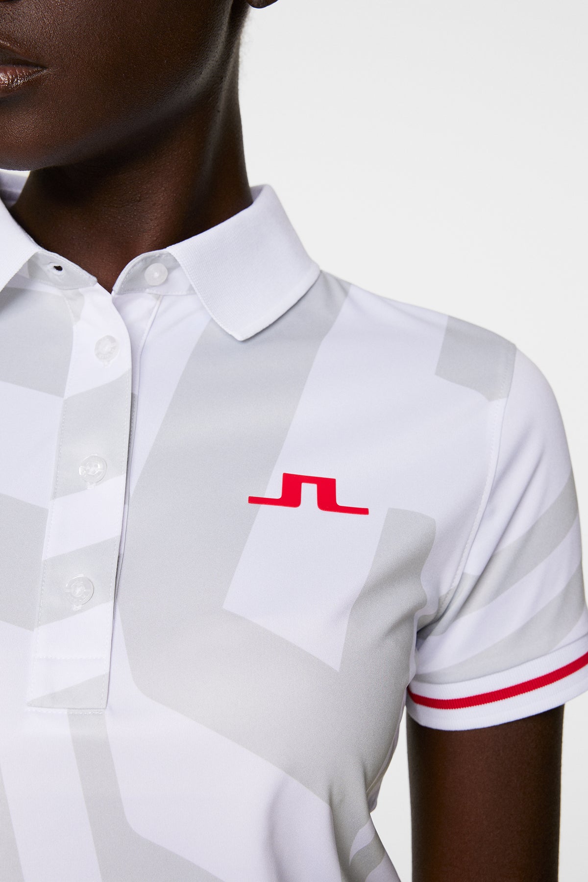 Felicite Print Polo in US Golf White by J.Lindeberg