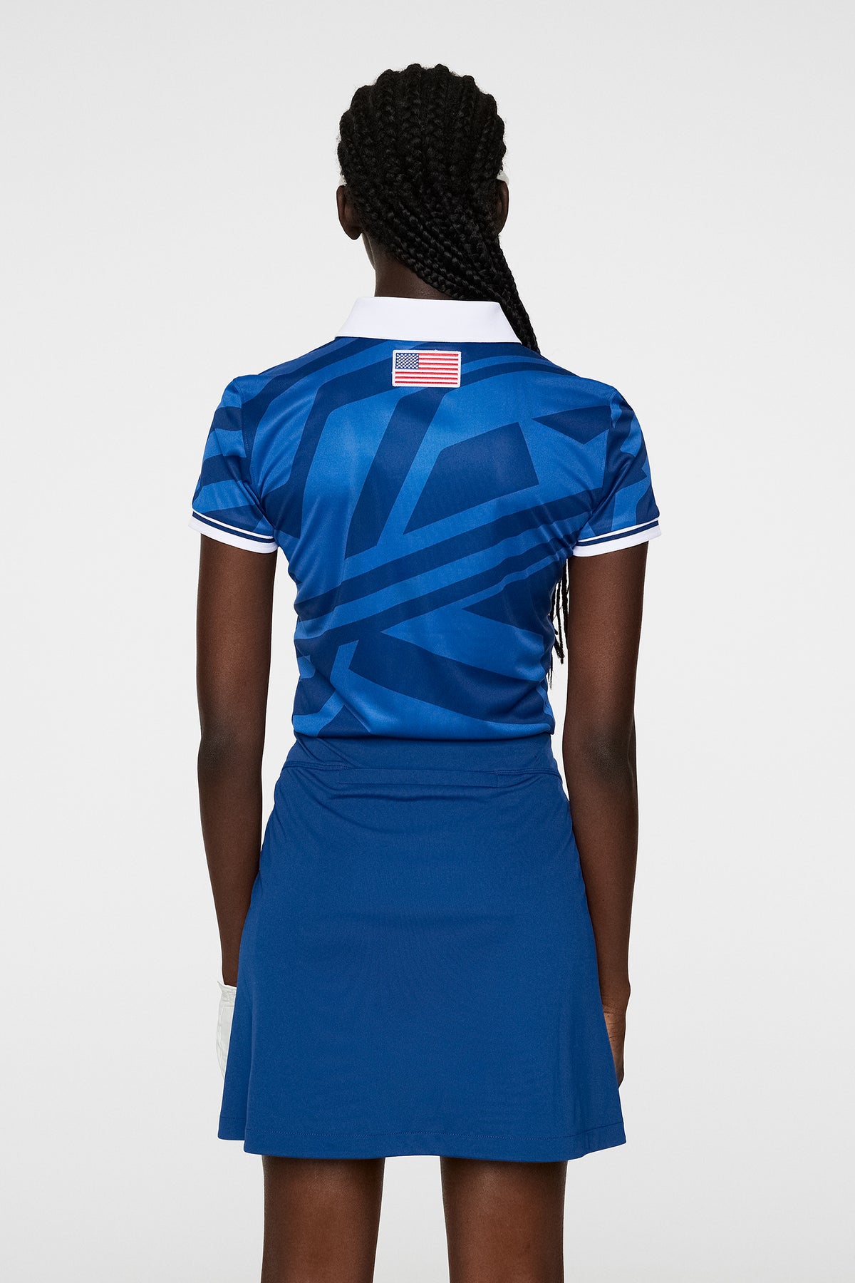 Felicite Print Polo in US Golf Blue by J.Lindeberg