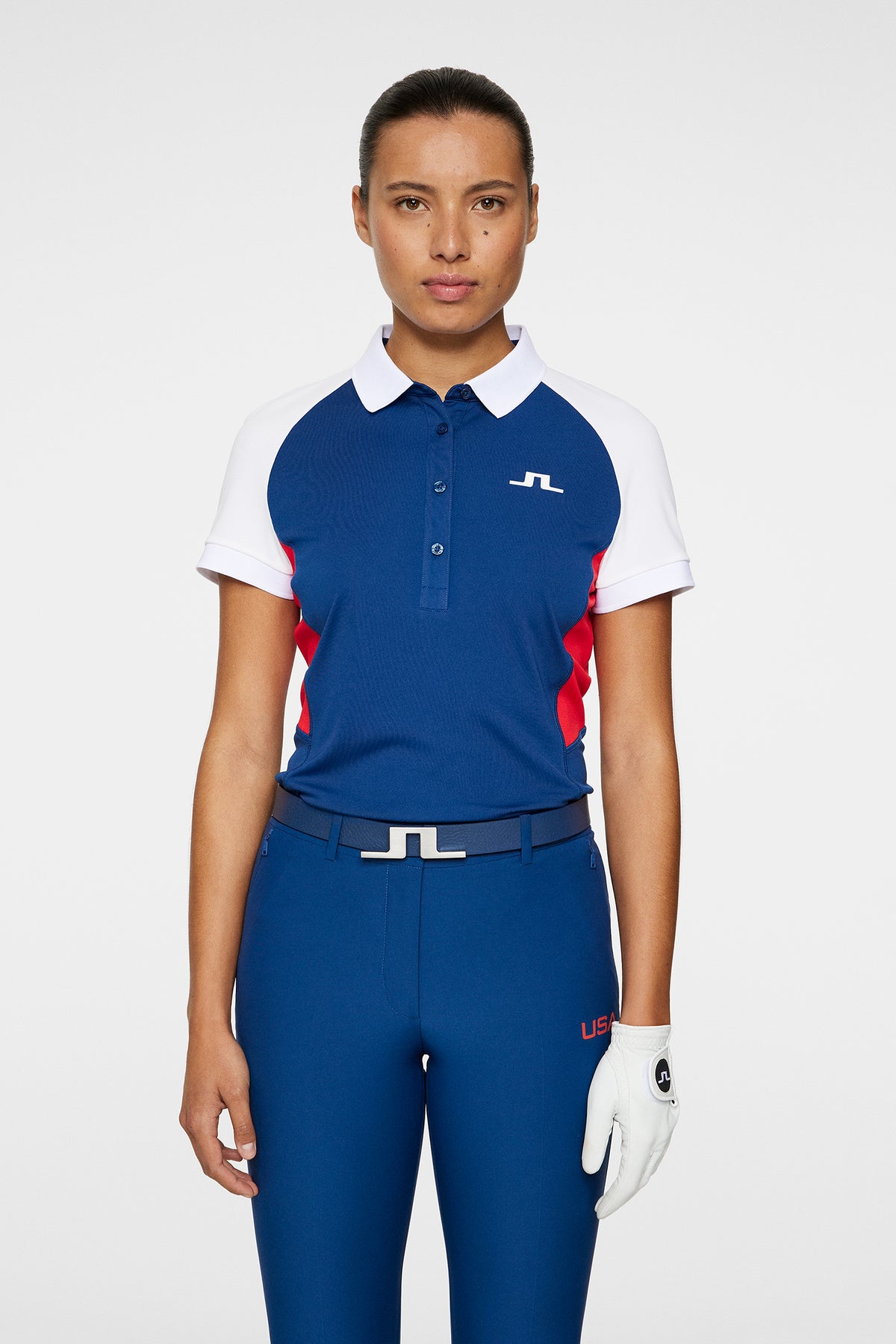Coralie Colorblock Polo in Estate Blue by J.Lindeberg
