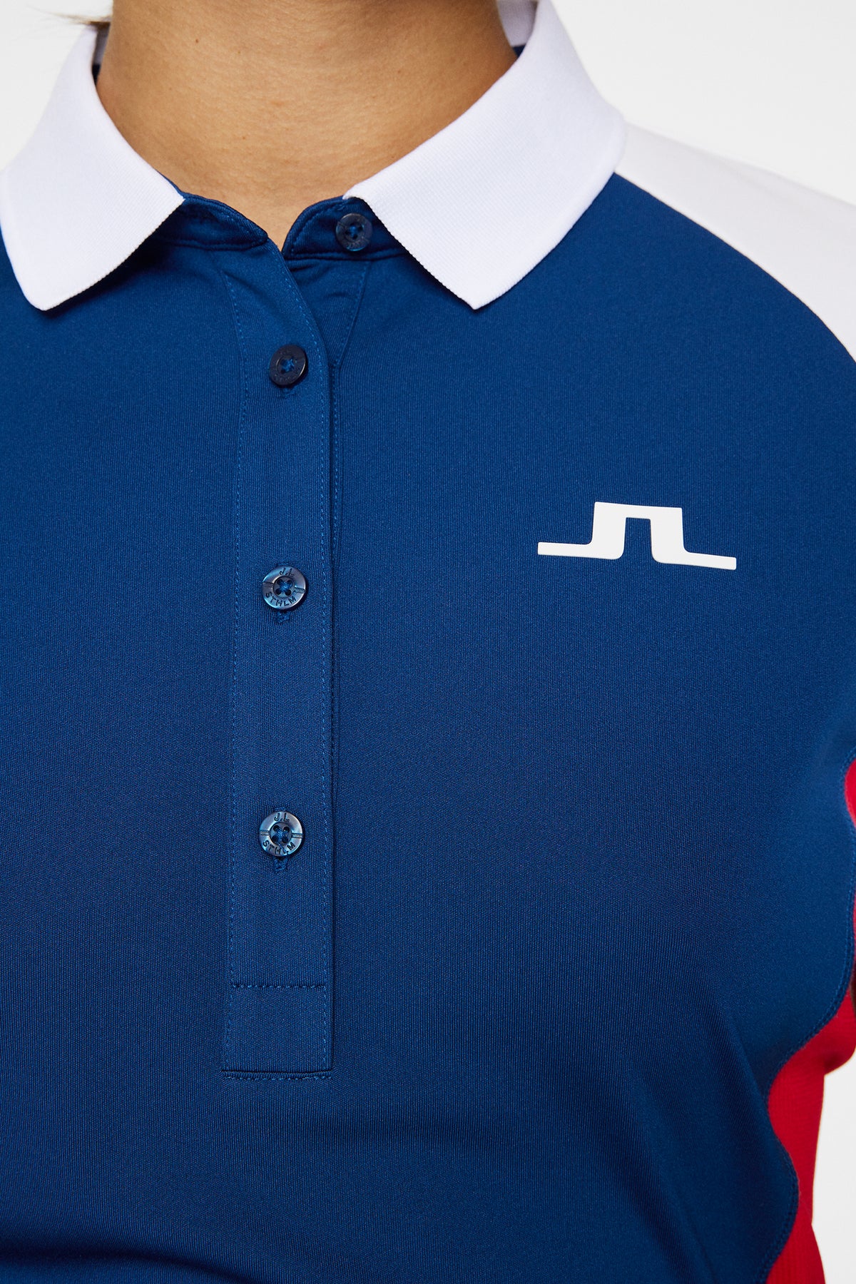 Coralie Colorblock Polo in Estate Blue by J.Lindeberg