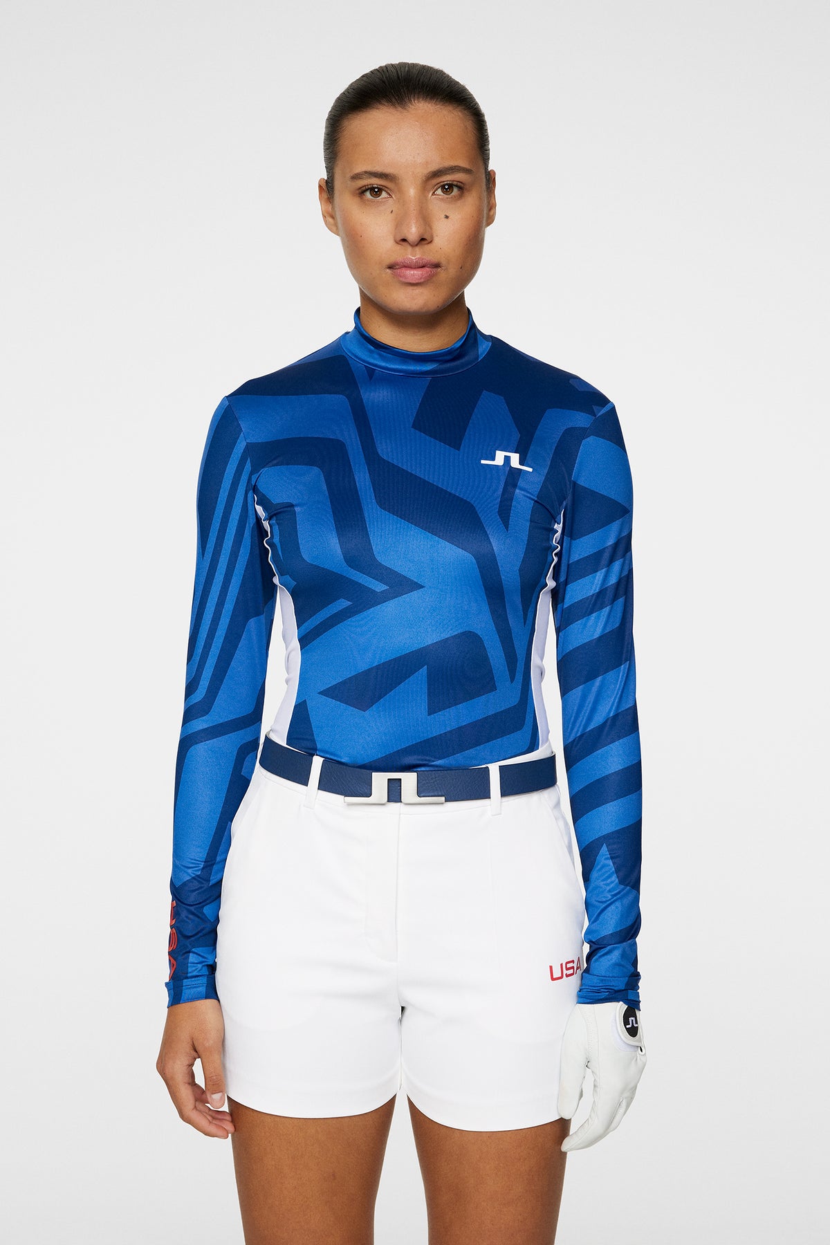 Sylvie Compression Top in US Golf Blue by J.Lindeberg