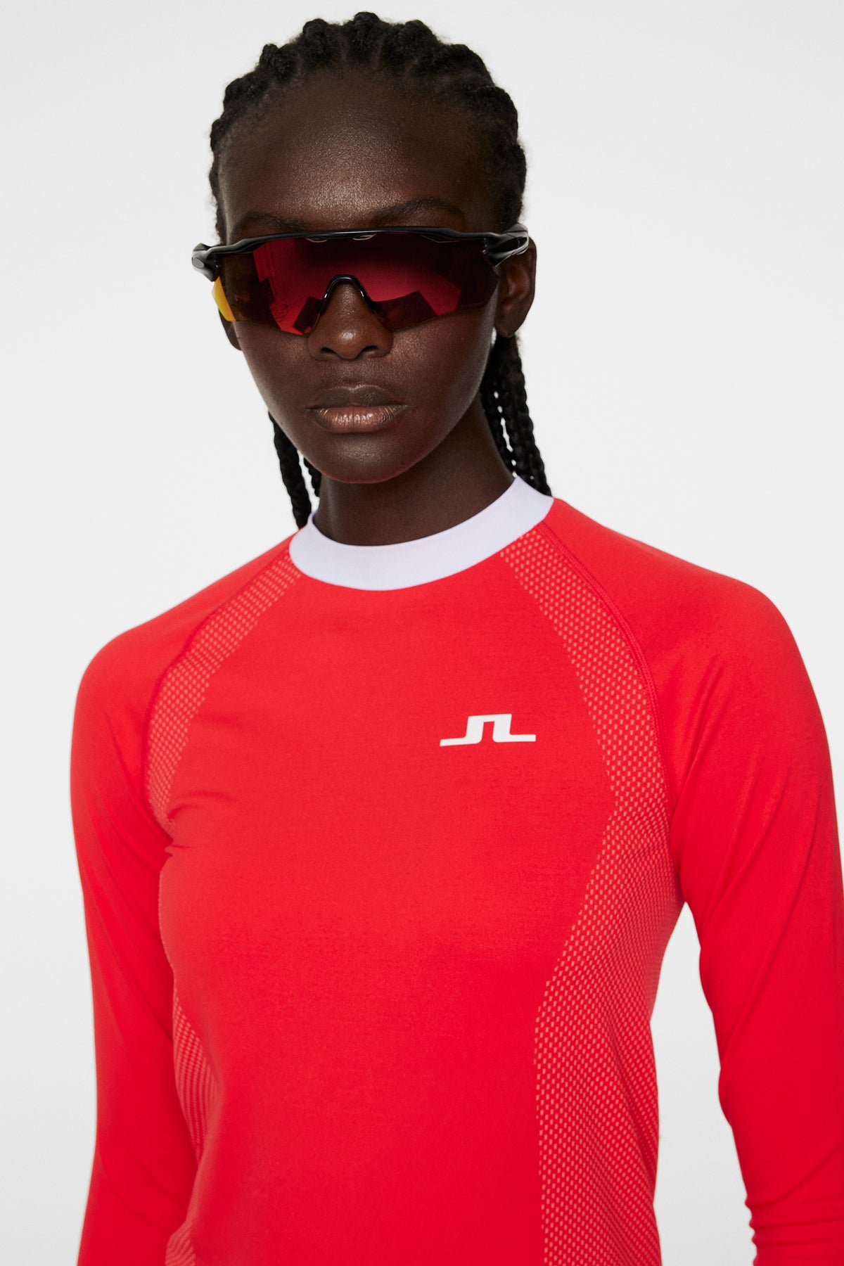 Joelle Seamless Longsleeve in Flame Scarlet by J.Lindeberg