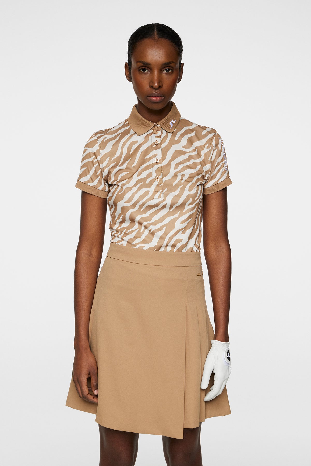 Tour Tech Print Polo in Tour Tiger Tigers Eye M by J.Lindeberg