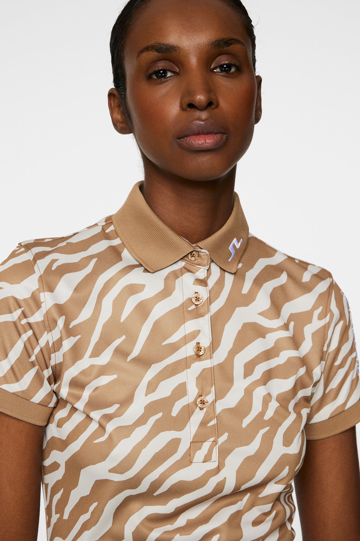 Tour Tech Print Polo in Tour Tiger Tigers Eye M by J.Lindeberg