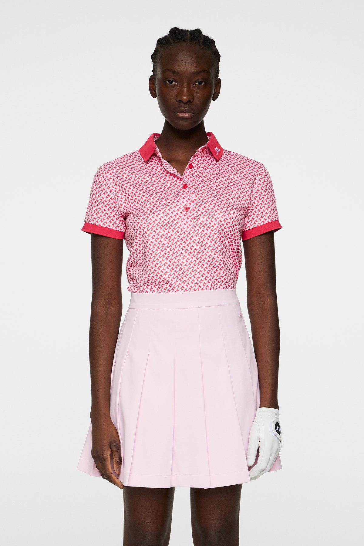 Tour Tech Print Polo in Tour Geo Pink S by J.Lindeberg
