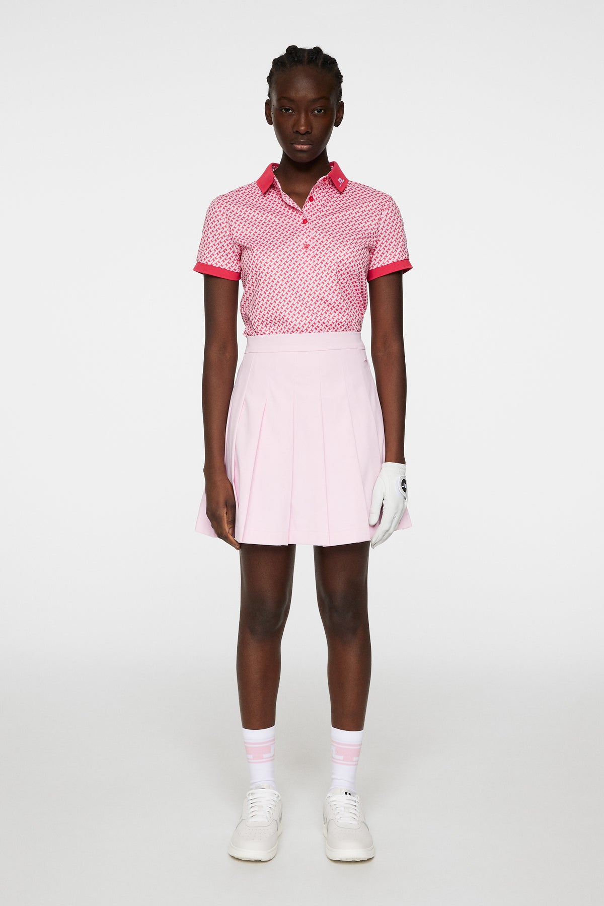 Tour Tech Print Polo in Tour Geo Pink S by J.Lindeberg