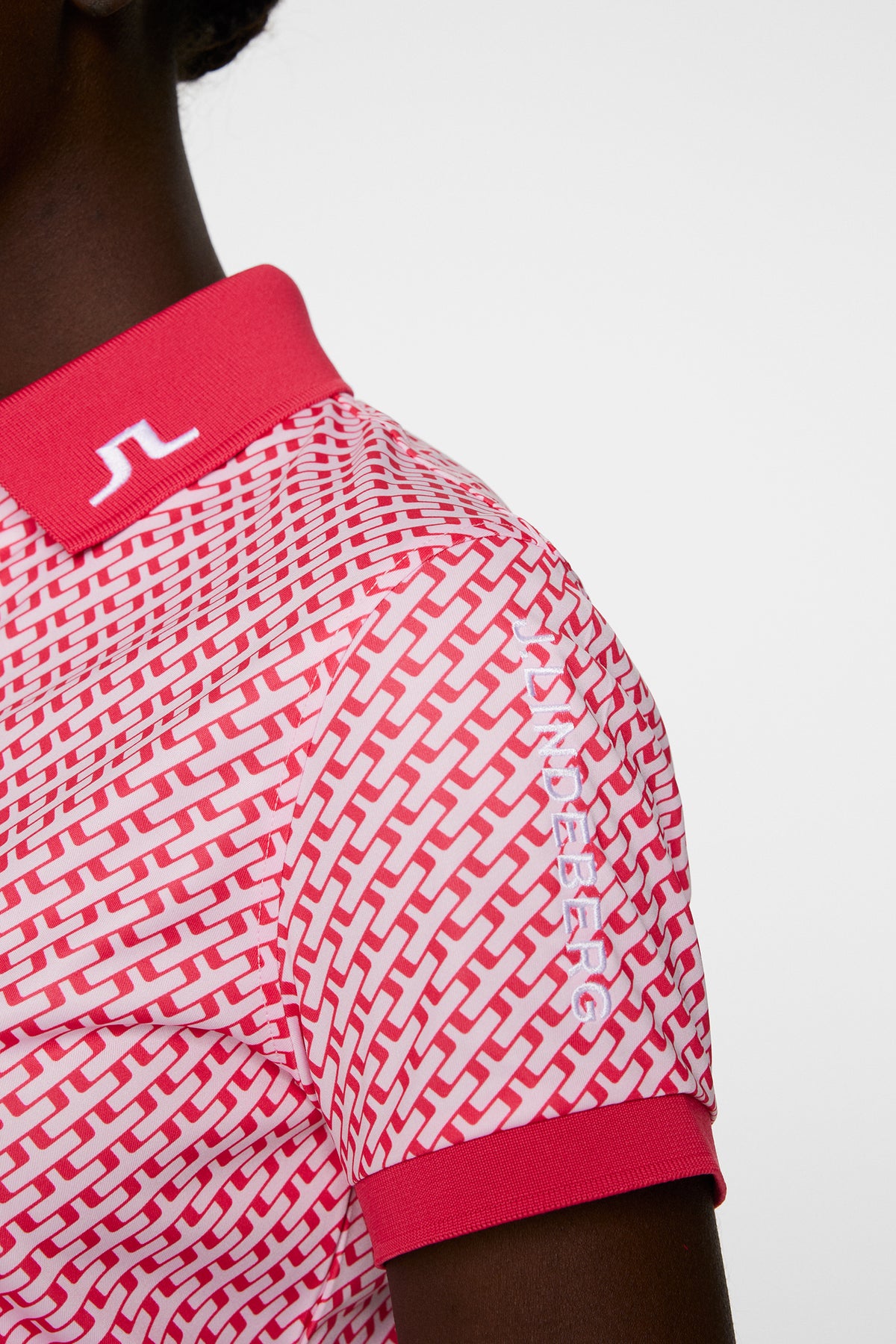 Tour Tech Print Polo in Tour Geo Pink S by J.Lindeberg