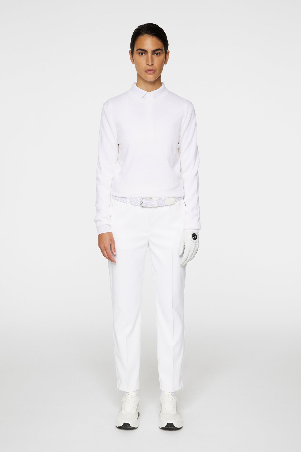 Aria Knitted Sweater in White by J.Lindeberg