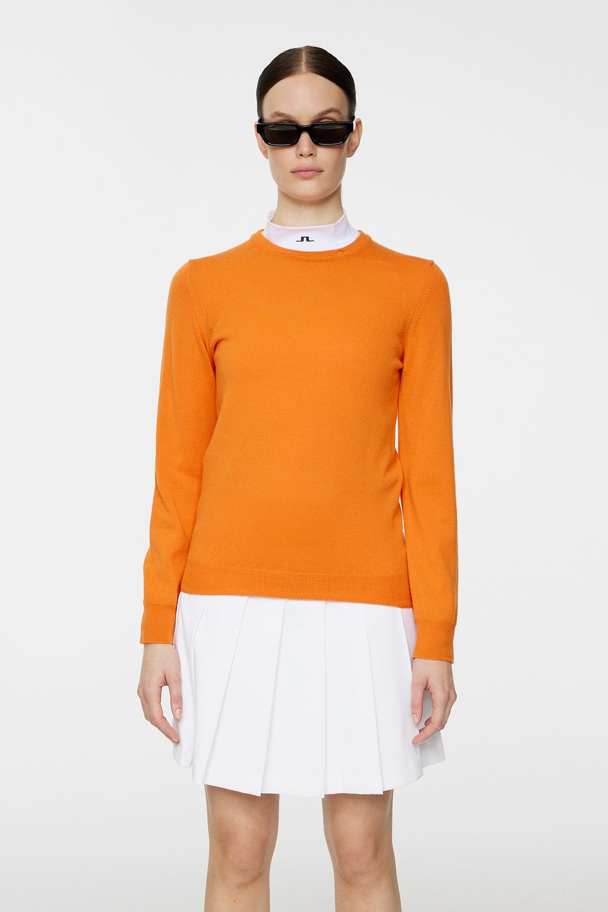 Aria Knitted Sweater in Persimmon Orange by J.Lindeberg