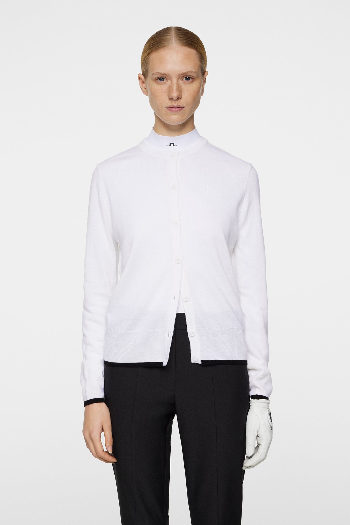 Joanna Knitted Cardigan in White by J.Lindeberg