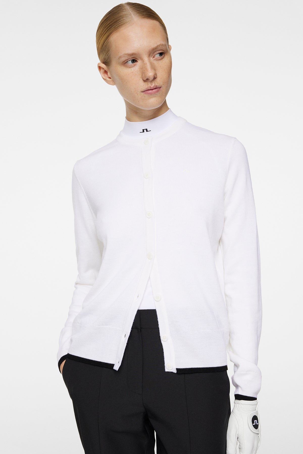 Joanna Knitted Cardigan in White by J.Lindeberg